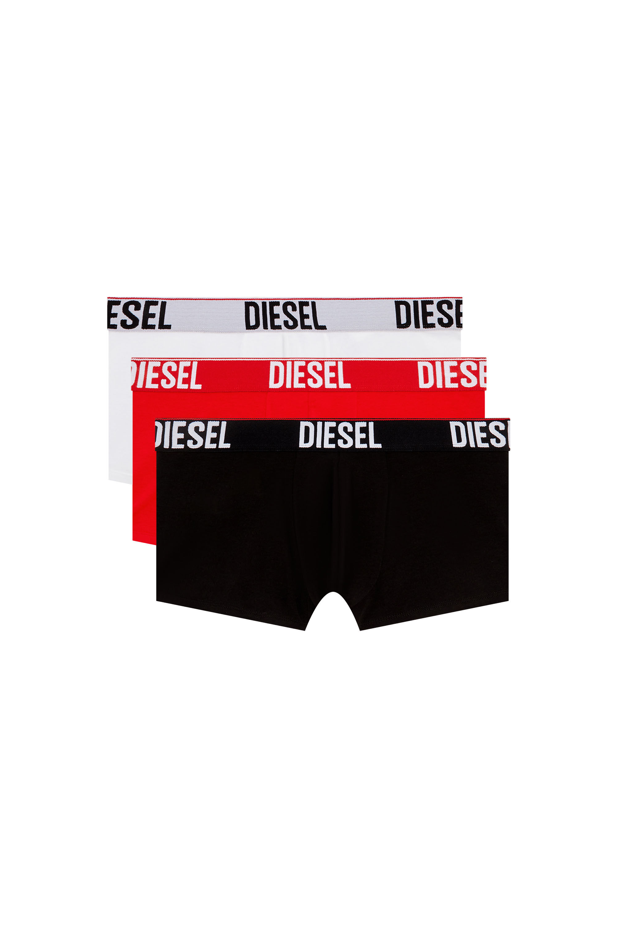 Diesel - UMBX-DAMIENTHREEPACK, Male's Three-pack boxer briefs with tonal waist in ホワイト/ブラック - 2