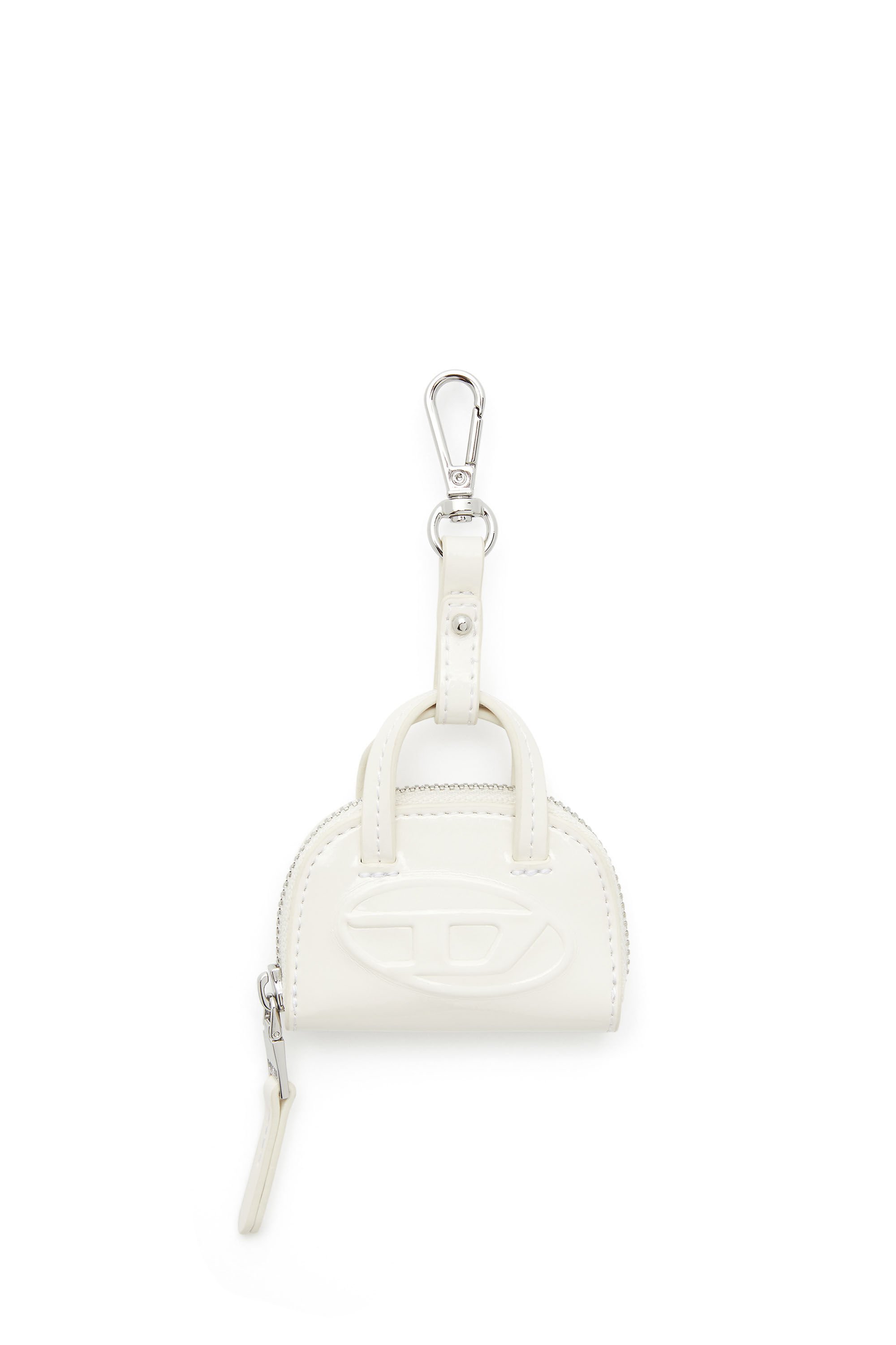 Diesel - 1DR DOME CHARMS, Female's Bag charm in glossy, crinkled naplak in ホワイト - 1