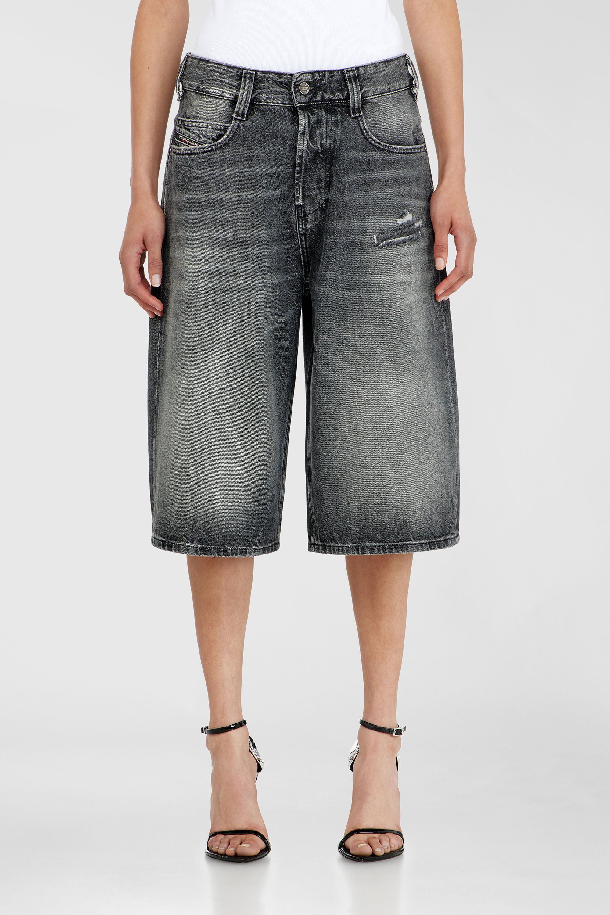 Diesel - D-ENIM-M-SHORT, Unisex's デニムショートパンツ in ダークグレー - 5