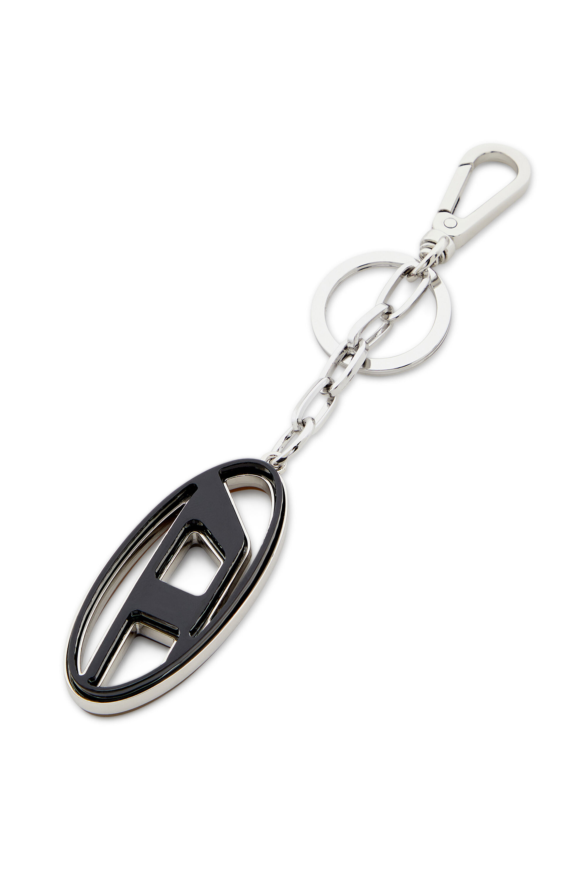 Diesel - CAGE-D LAYER, Male's Metal and resin Oval D keyring in ブラック/グリーン - 2