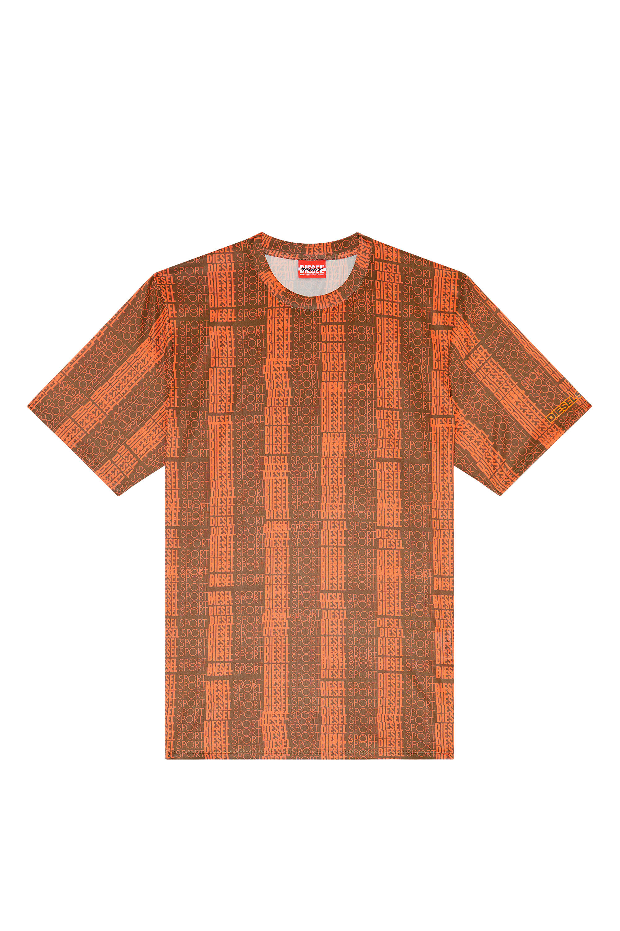 Diesel - AMTEE-LANDON-HT27, Male's Sport T-shirt with all-over logo in オレンジ - 2