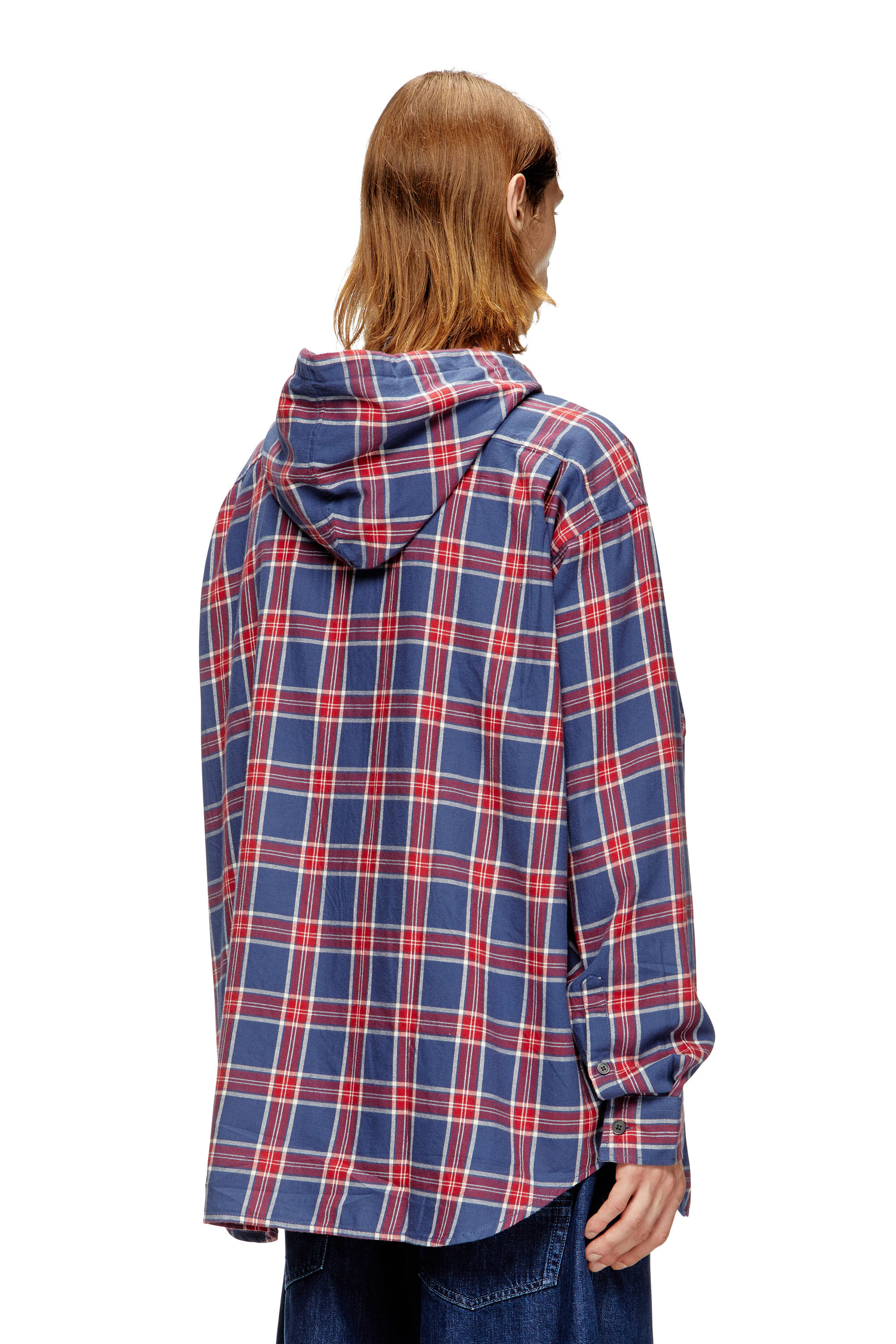 S-DEWNY-HOOD-AJFI フード付きシャツ｜マルチカラー｜メンズ｜DIESEL