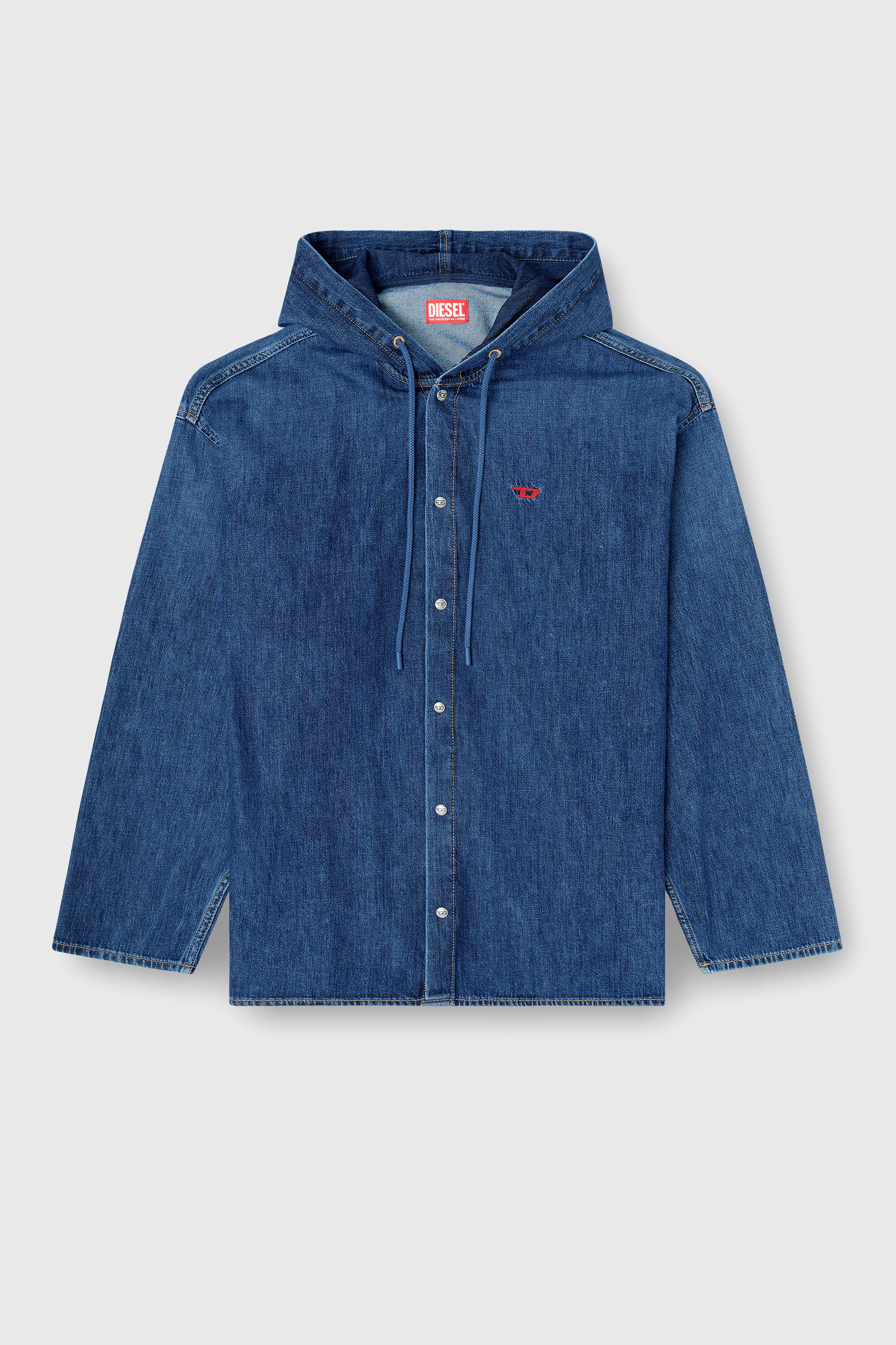 D-DEWNY-HOOD フーディーシャツ｜ブルー｜メンズ｜DIESEL