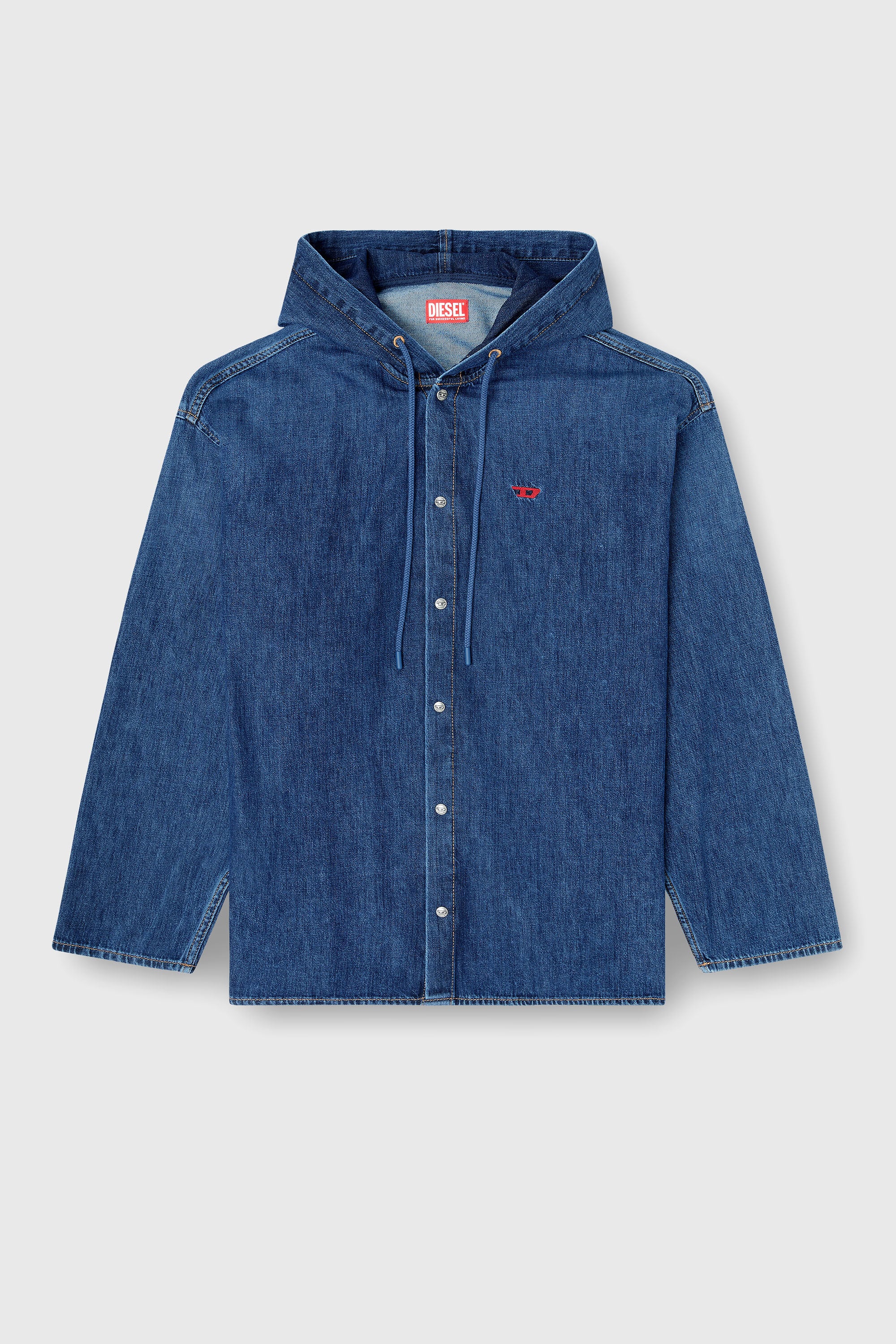 Diesel - D-DEWNY-HOOD, Male's フーディーシャツ in ダークブルー - 2