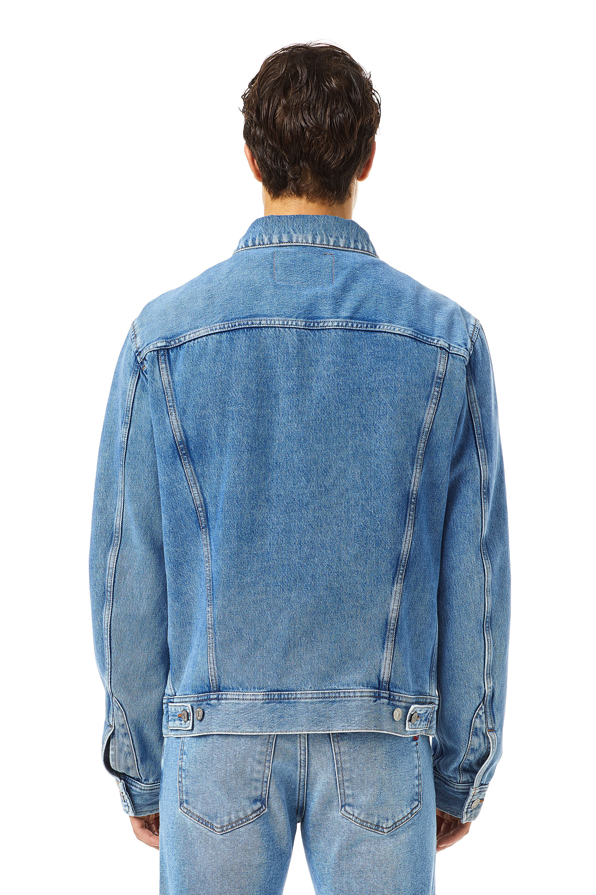 Diesel - D-BARCY TRUCKER JACKET, Male's Regular-fit trucker jacket in ミディアムブルー - 5