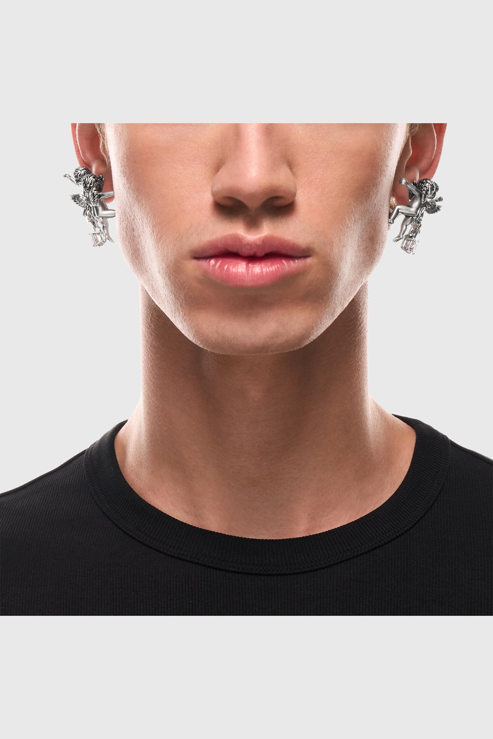 Diesel - DX1753040, Unisex's Silver-tone angel drop earrings in シルバー - 5