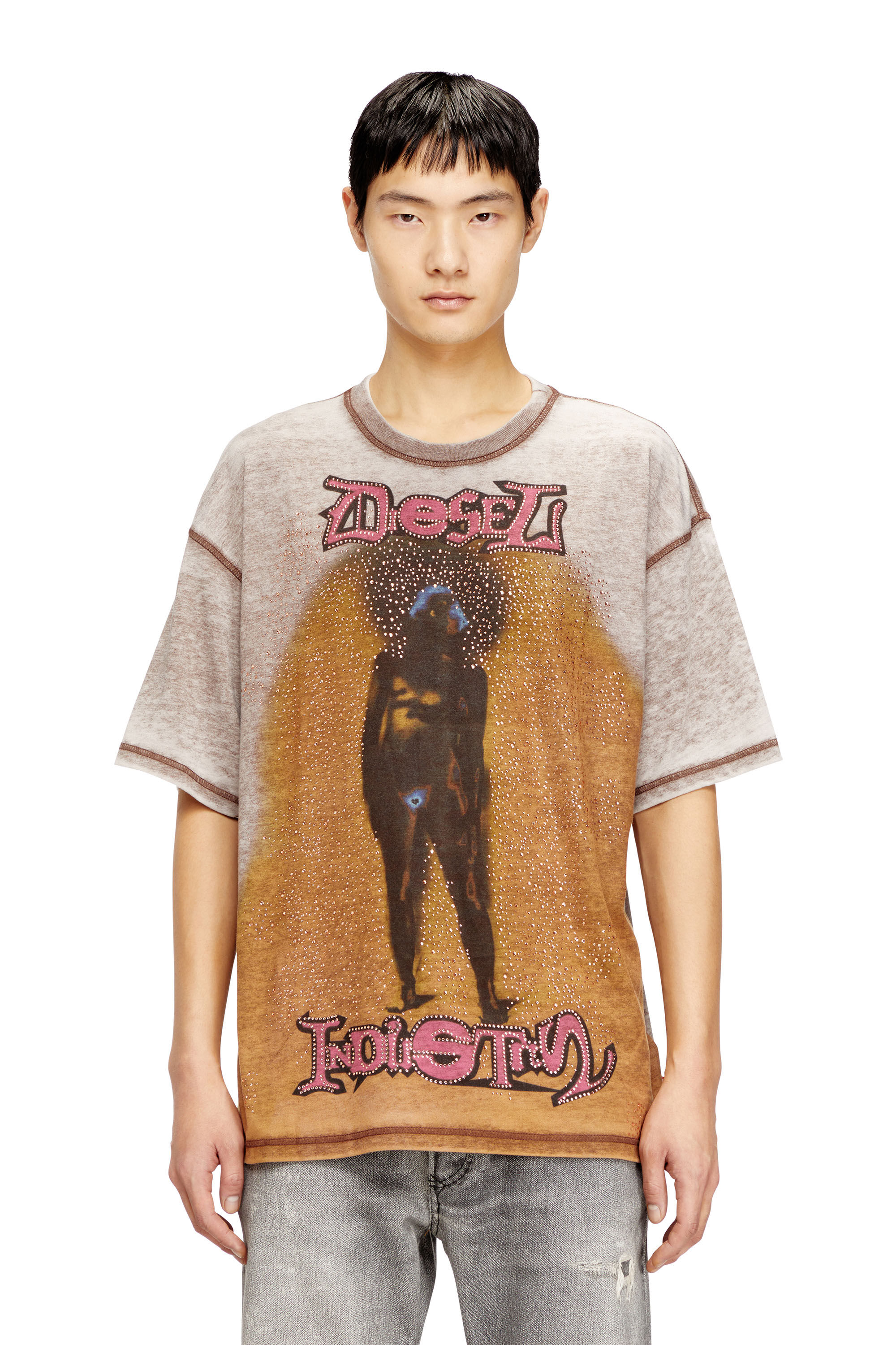 tyubu T-BOXT-V12 Tシャツ｜ブラウン｜メンズ｜DIESEL