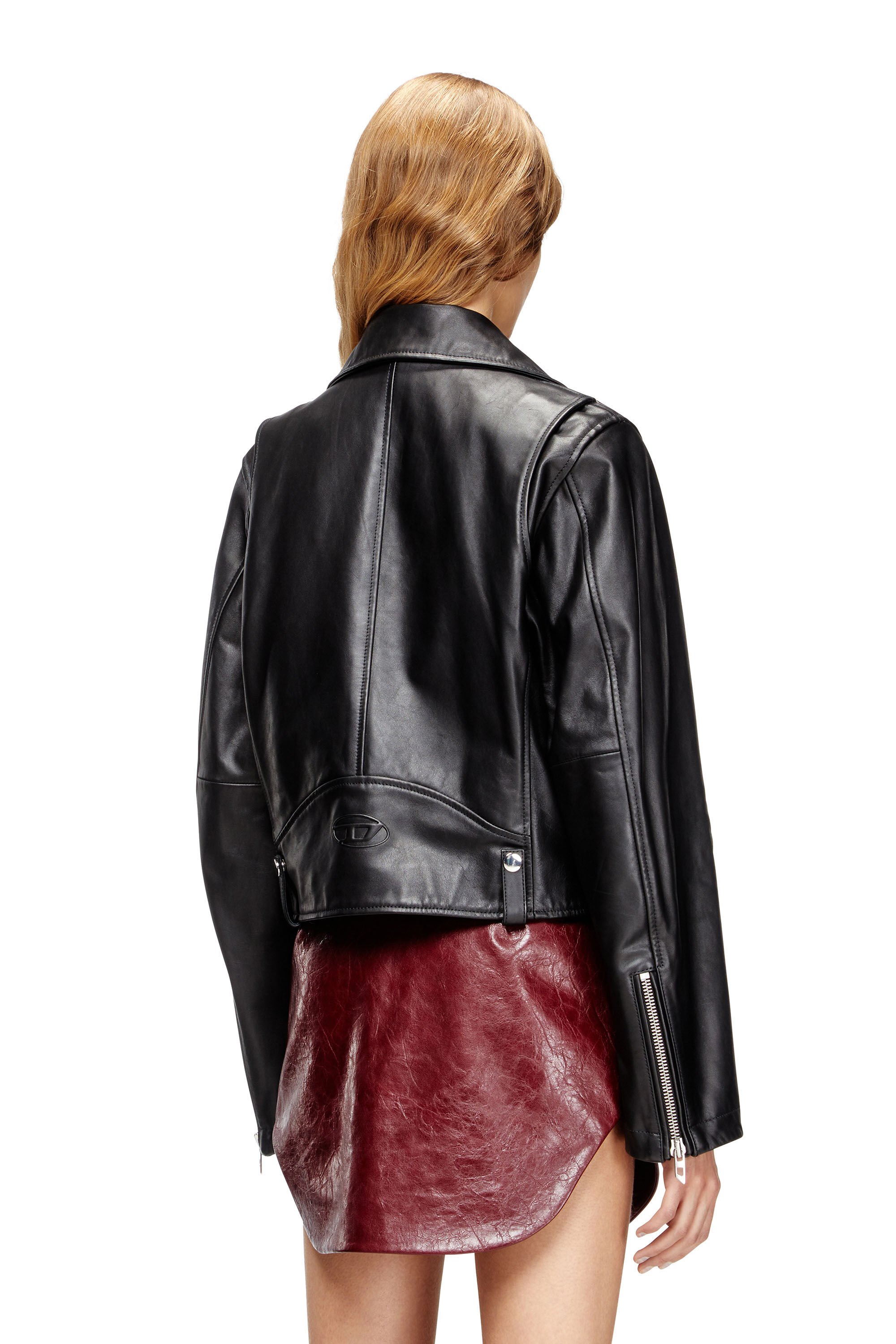 Diesel - L-UNATIC, Female's Biker jacket in waxed leather in ブラック - 5