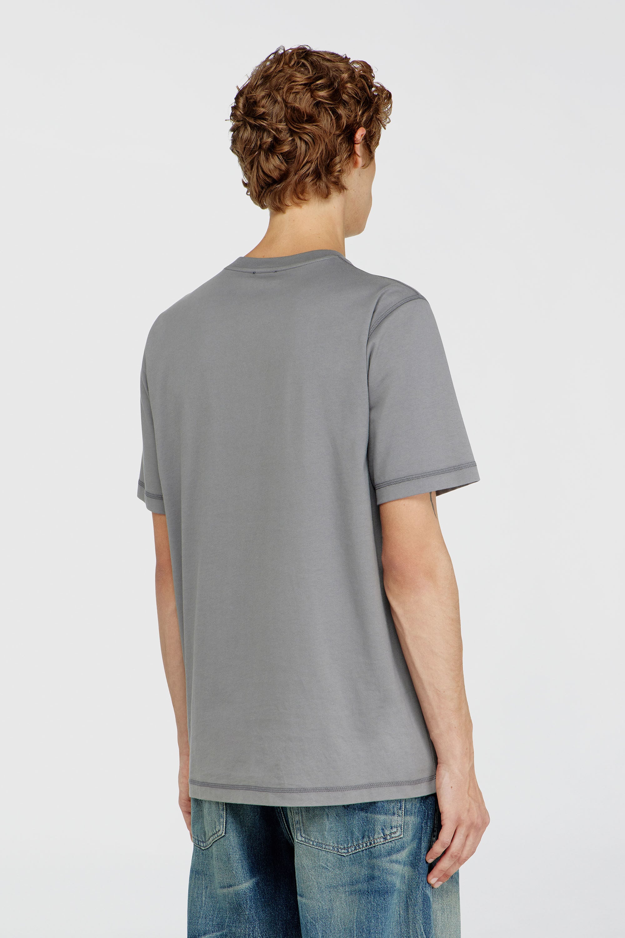 Diesel - T-ADJUST-NOTCH, Male's Tシャツ in グレー - 4