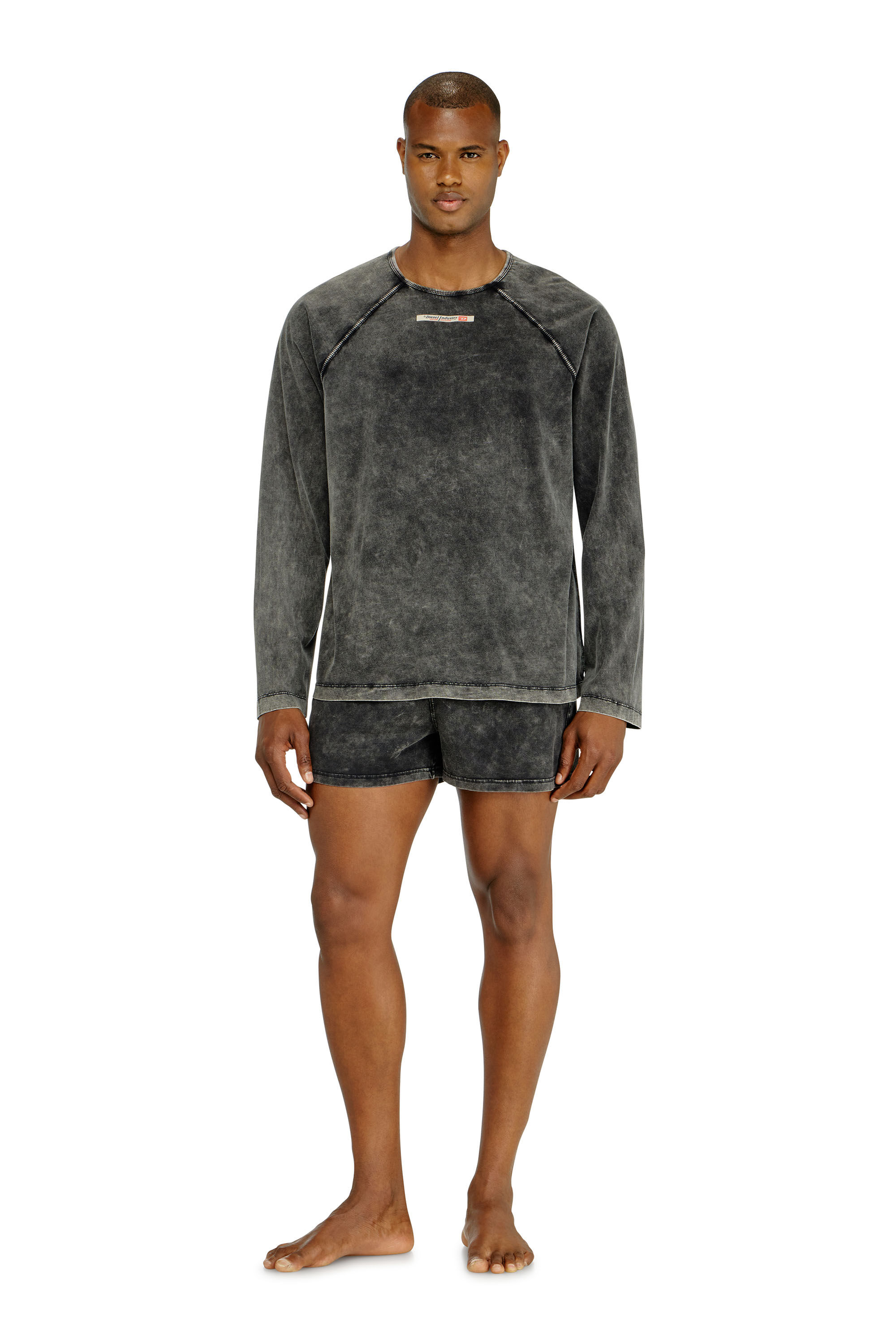 Diesel - BRYAN-DNM, Male's 長袖Tシャツ in ダークグレー - 1