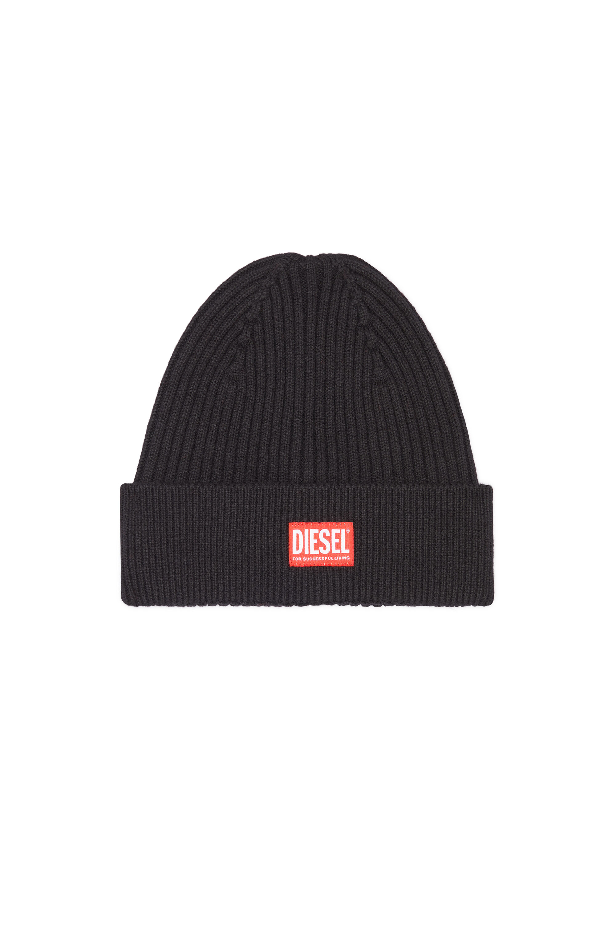 Diesel - K-CODER-H 2X2, Unisex's ニットキャップロゴ in ブラック - 1