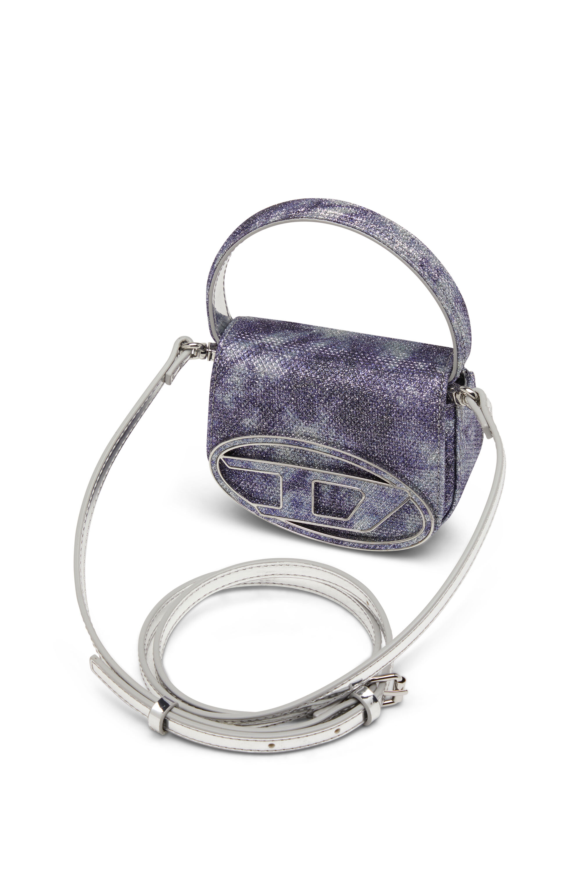 Diesel - 1DR XS, Female's 1DR Xs-Iconic mini bag in shimmer fabric in ブルー - 6