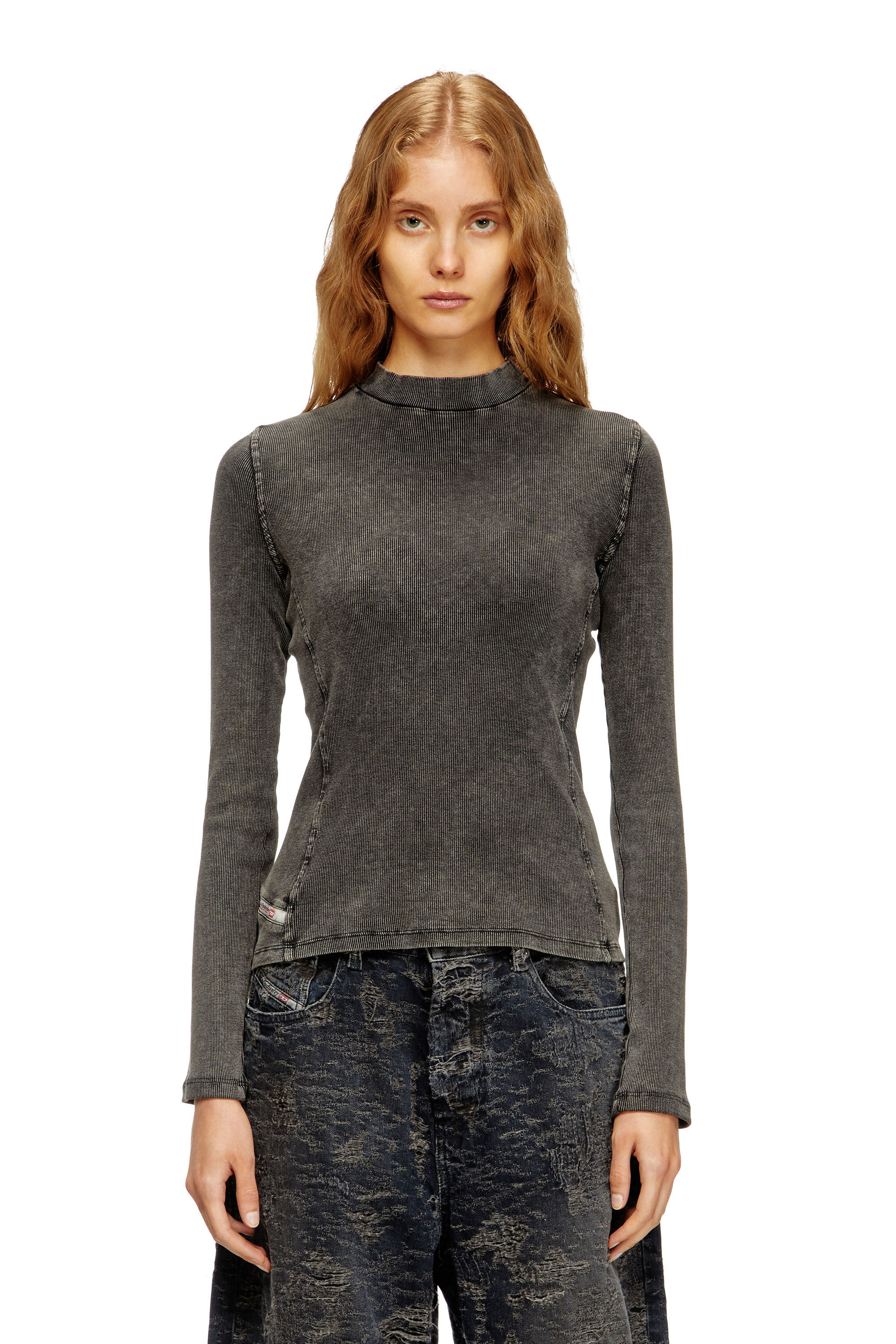 T-MOKKY-LS 長袖トップ｜ブラック｜ウィメンズ｜DIESEL