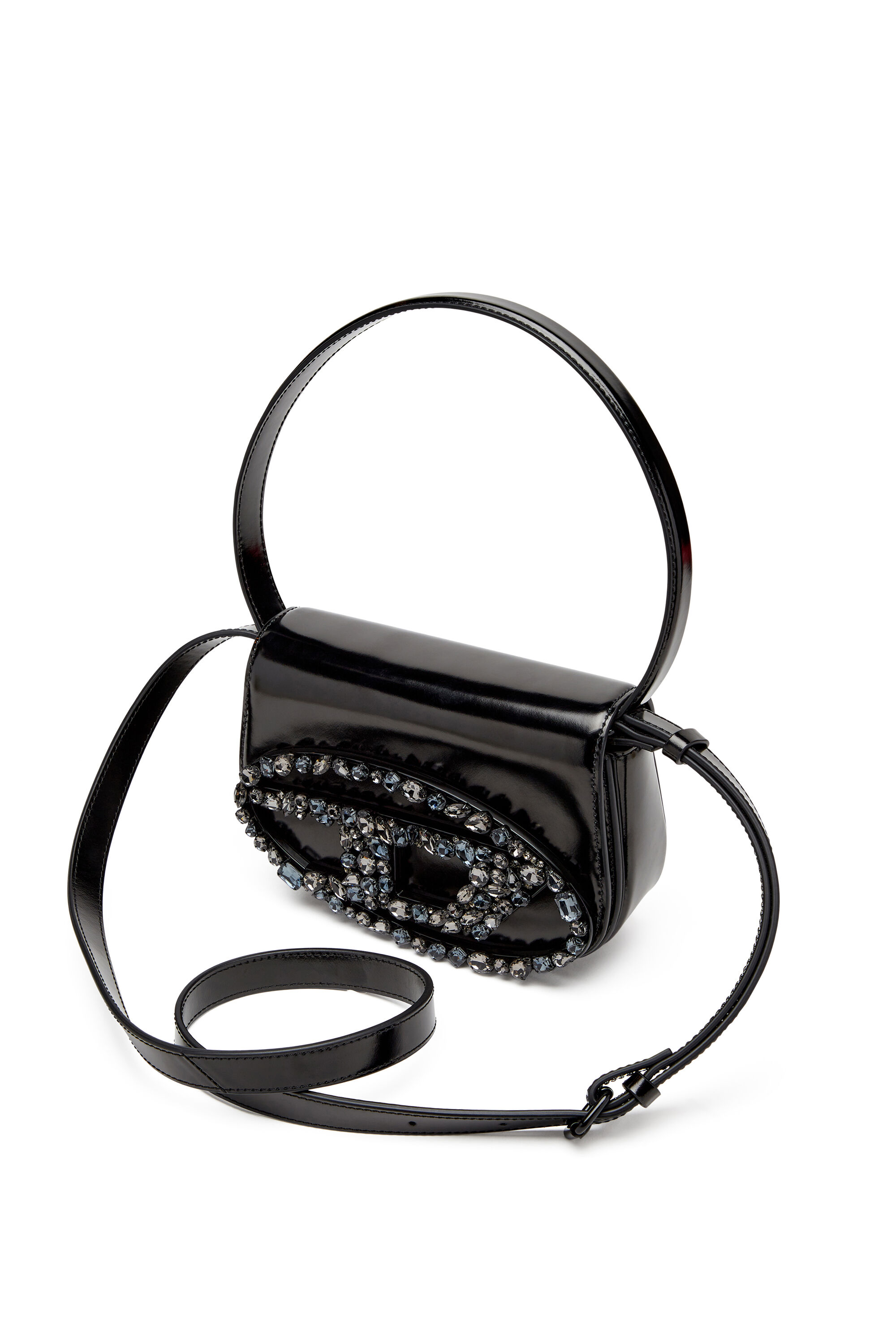 Diesel - 1DR, Female's 1DR-Iconic shoulder bag in mirror leather in ブラック - 6