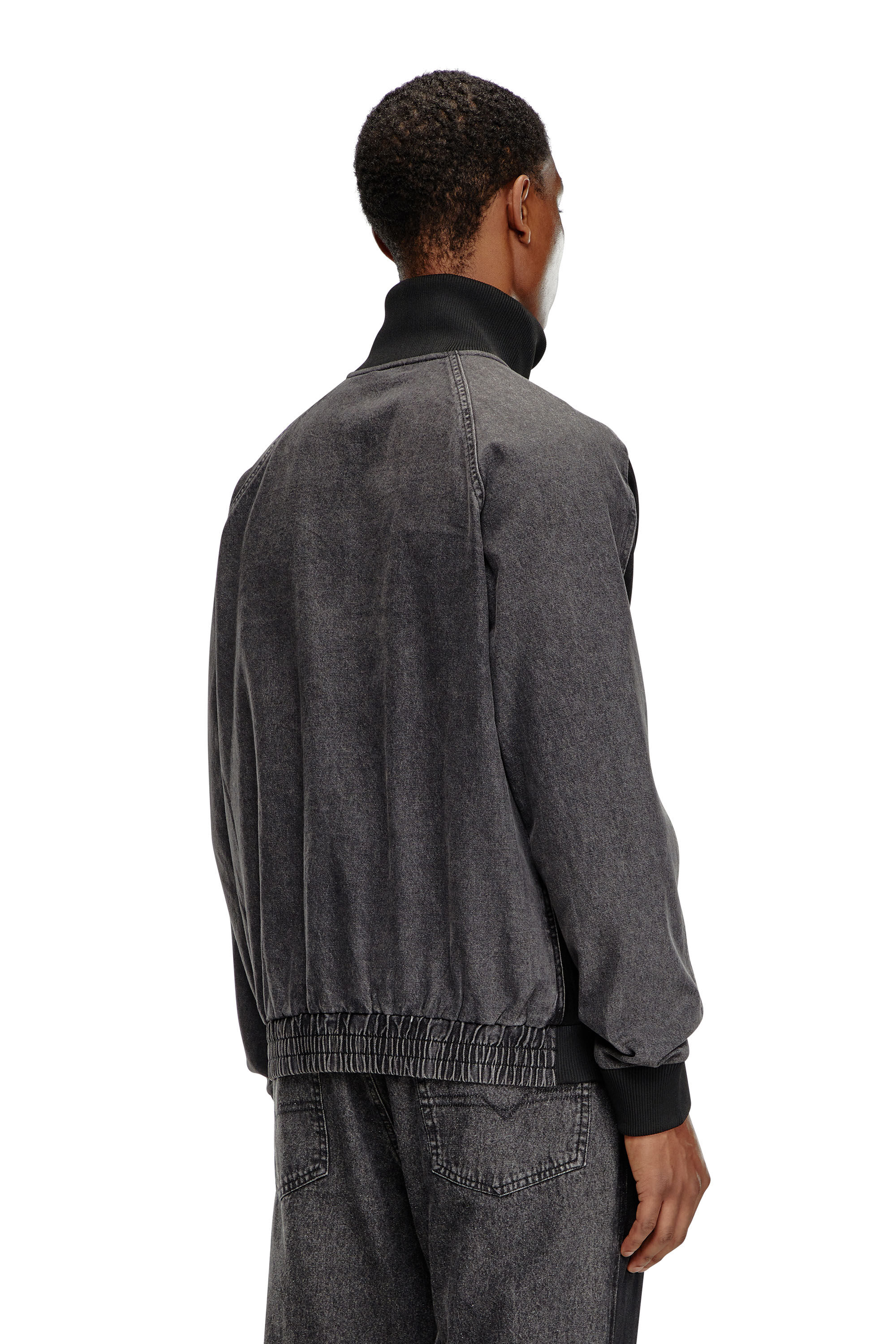 S-LOCKER-VET Track jacket in triacetate and denim｜ブラック