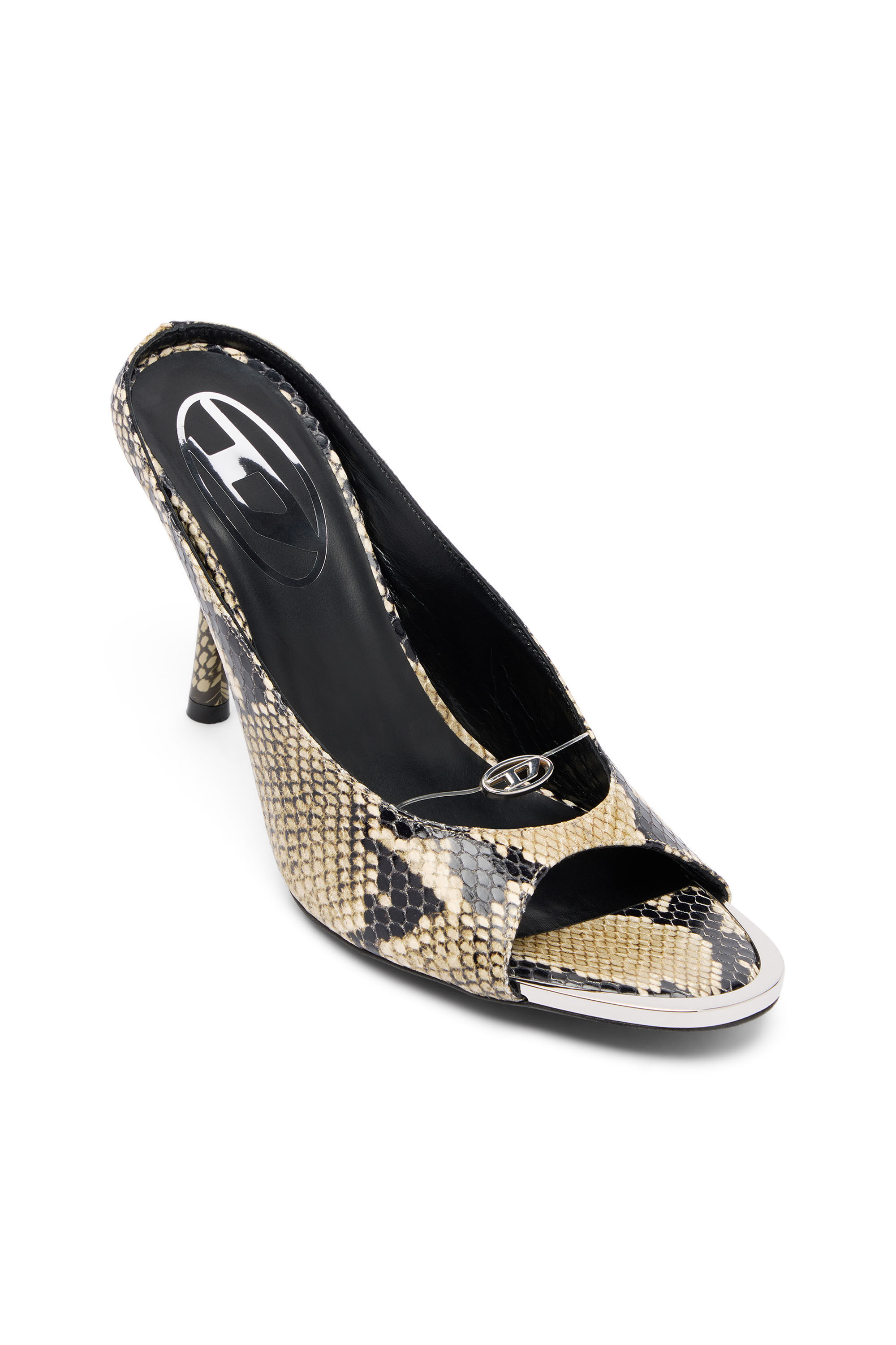 Diesel - D-DIAM'S SA 90, Female's D-Diam's-High leather mule with floating Oval D in null - 6