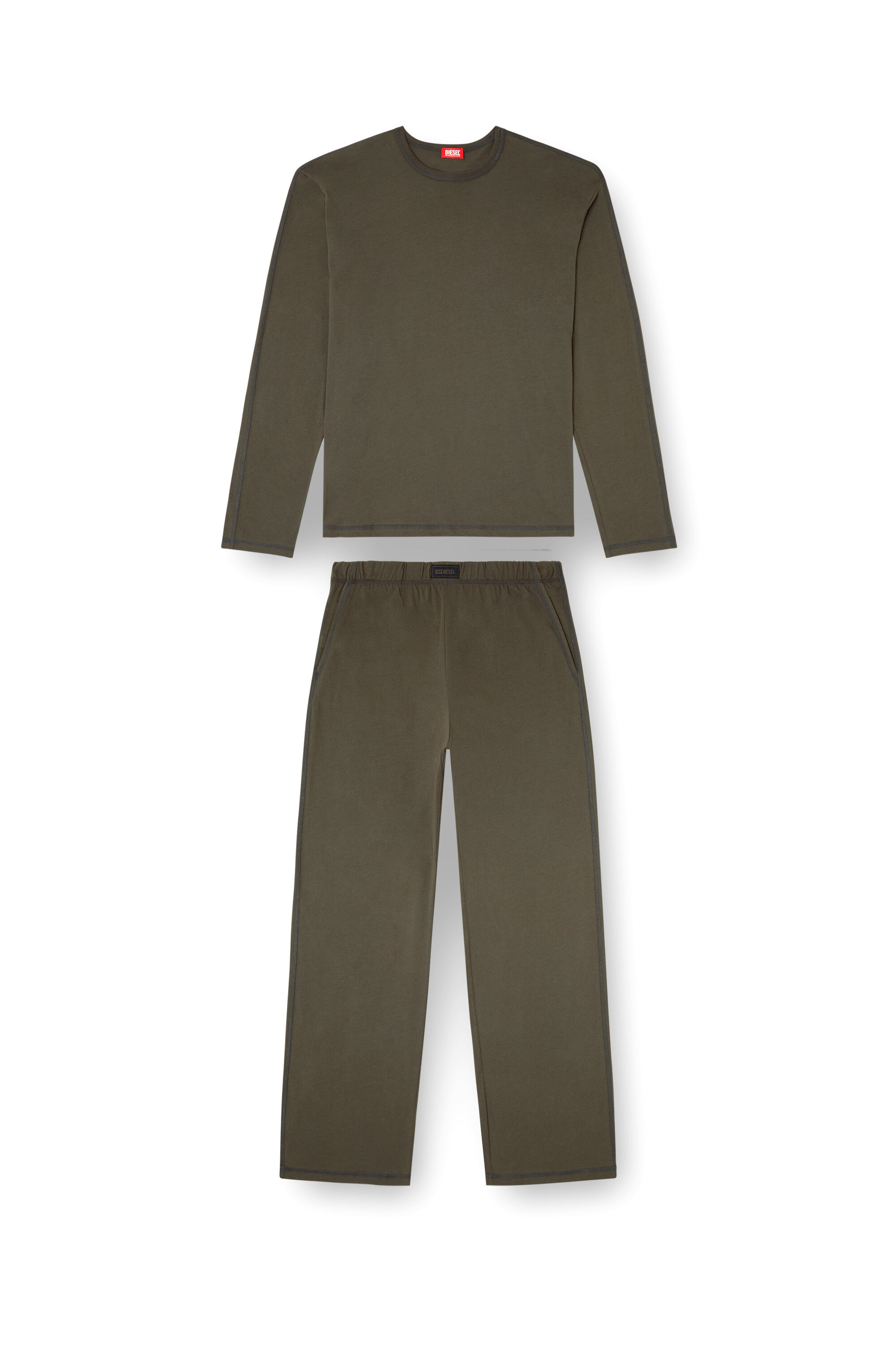 Diesel - SET-ADRIAN-UTLT, Male's Pajamas in cotton jersey in ブラウン - 2