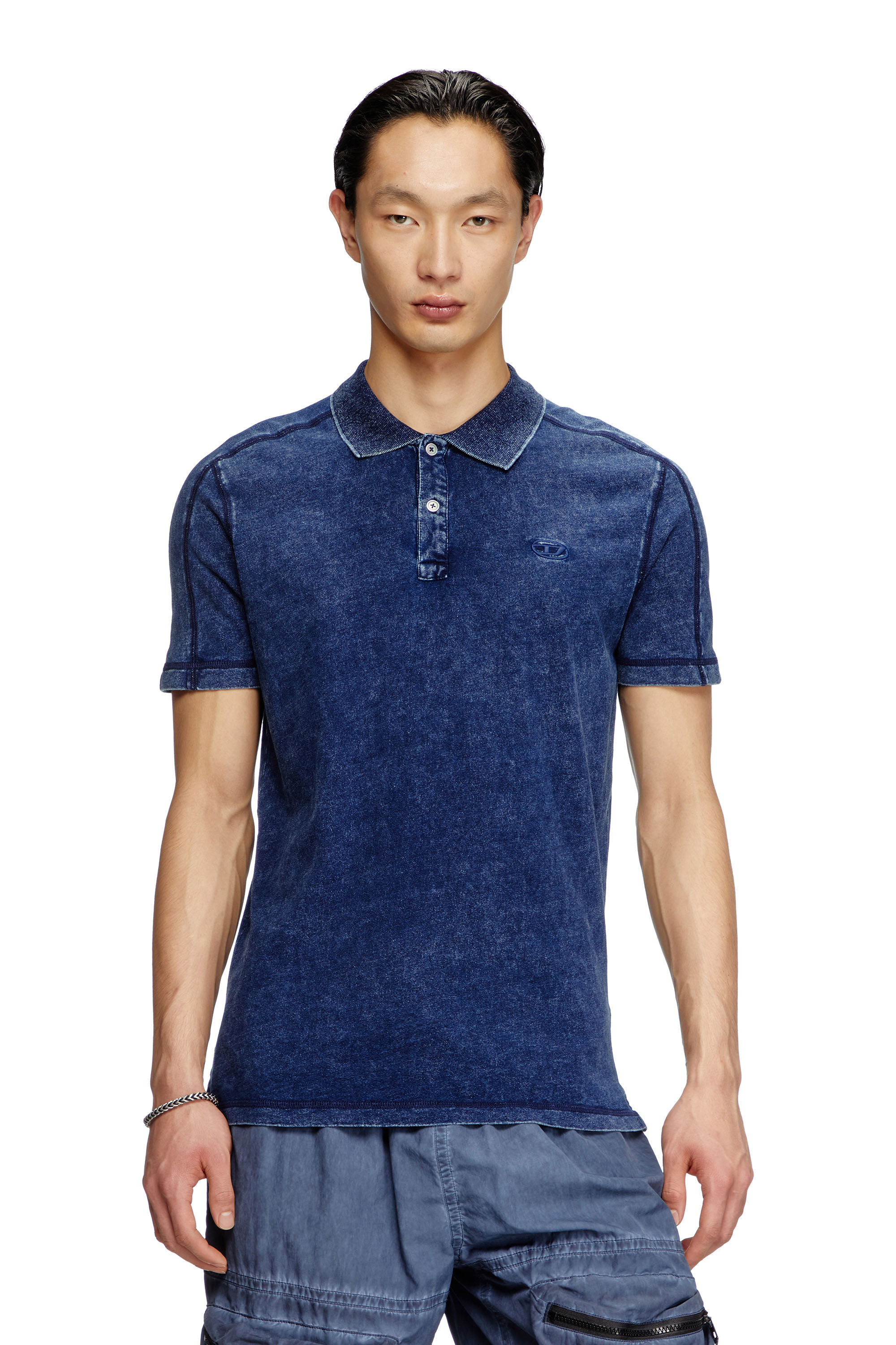 Diesel - T-SWIND-R1, Male's Denim-look polo shirt in ブルー - 3