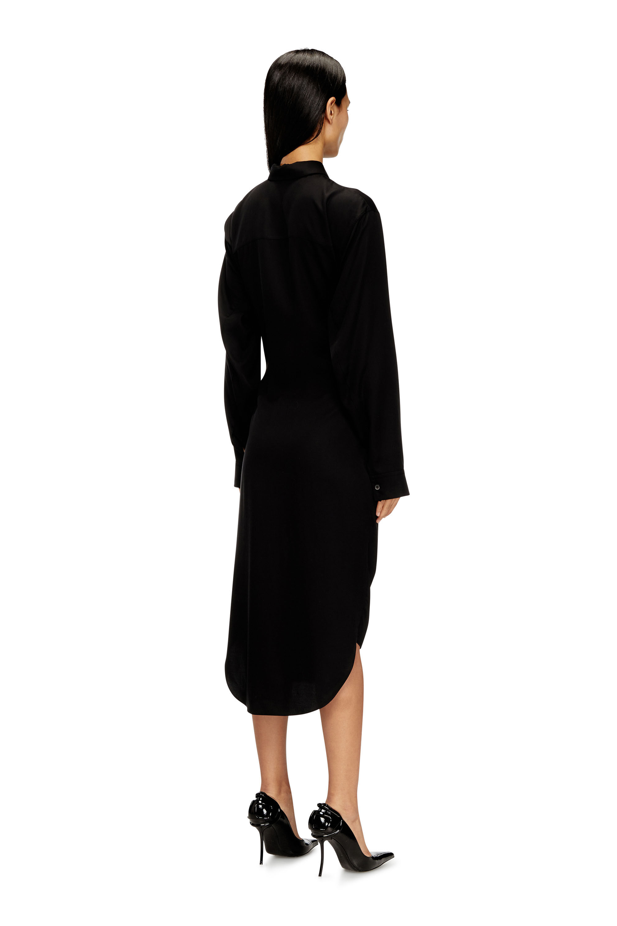 Diesel - D-ILETTA-S1, Female's 長袖ドレス in ブラック - 4