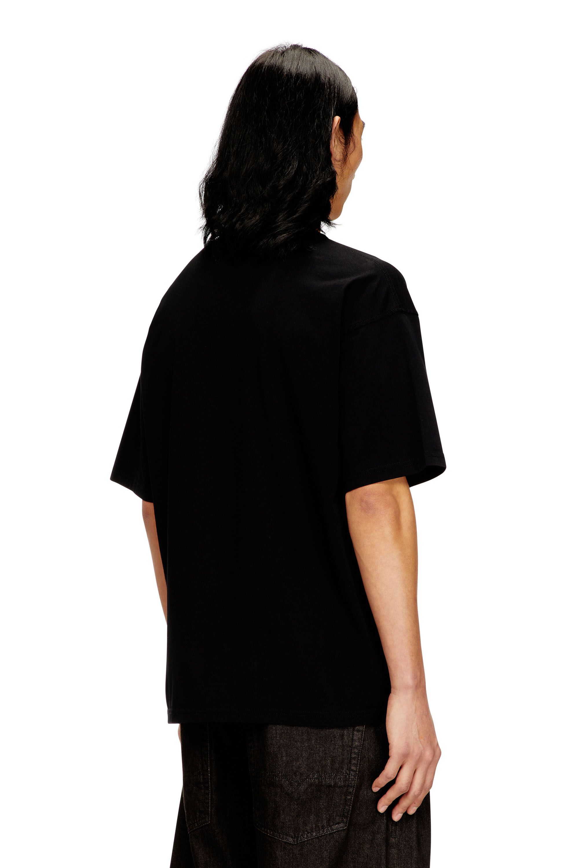 Diesel メンズ Tシャツ T-BOXT-BLEACH ブリーチ オーバルD ロゴ ヘビー