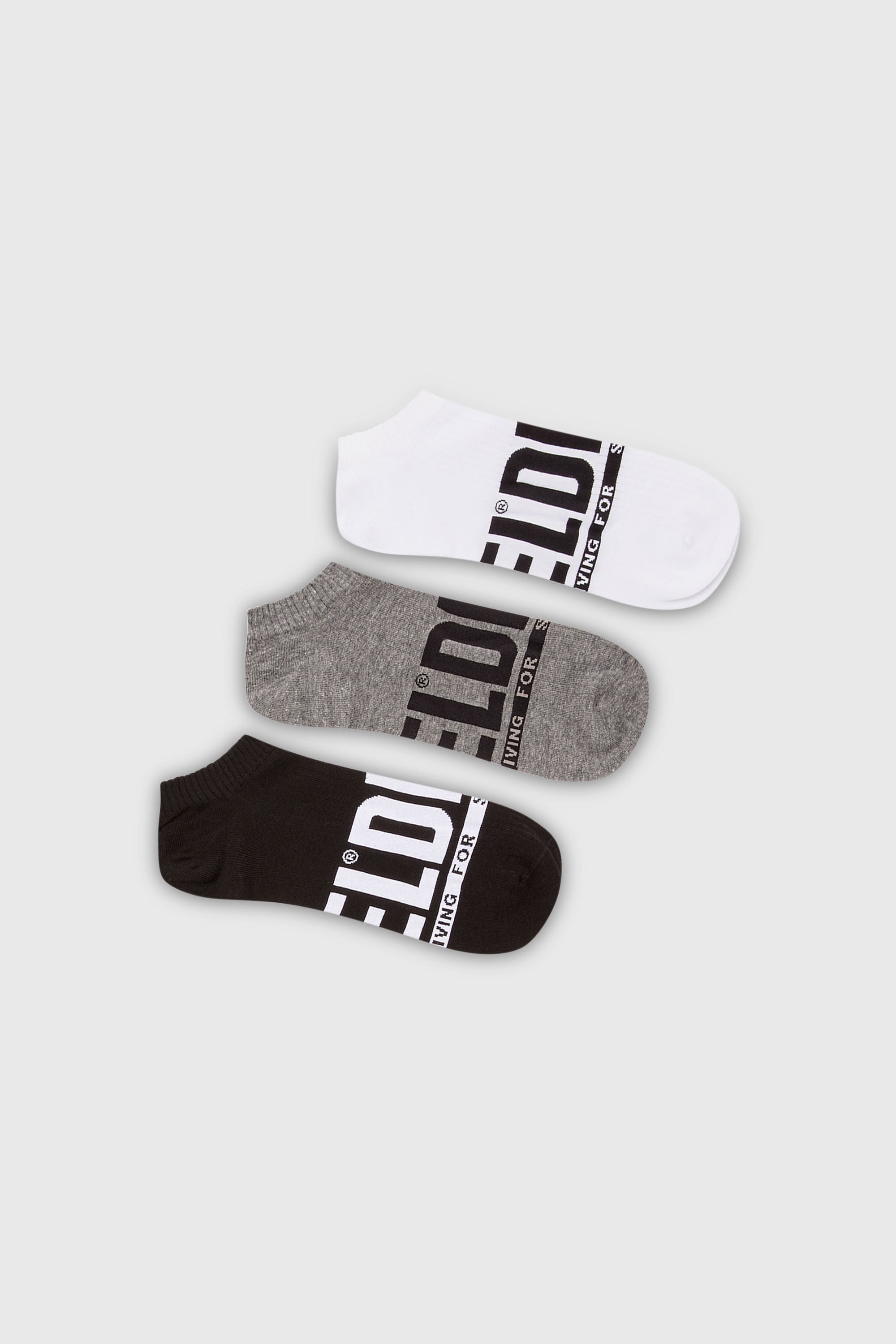 Diesel - SKM-GOST-THREEPACK, Male's ソックス 3枚パック in ホワイト/グレー - 1