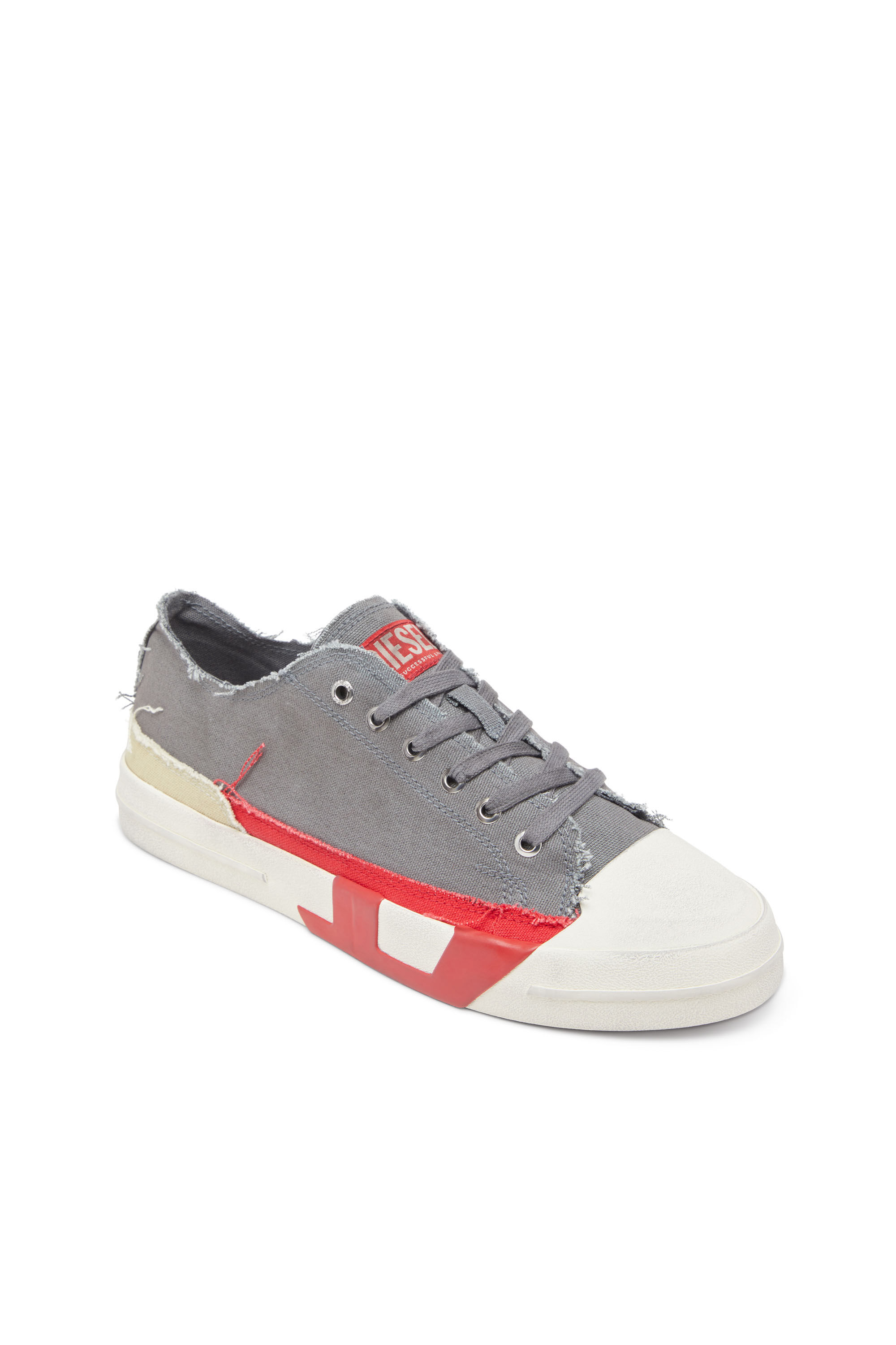 Diesel - S-D-VERSE LOW, Male's S-D-Verse-Dirty-effect canvas sneakers in グレー - 7