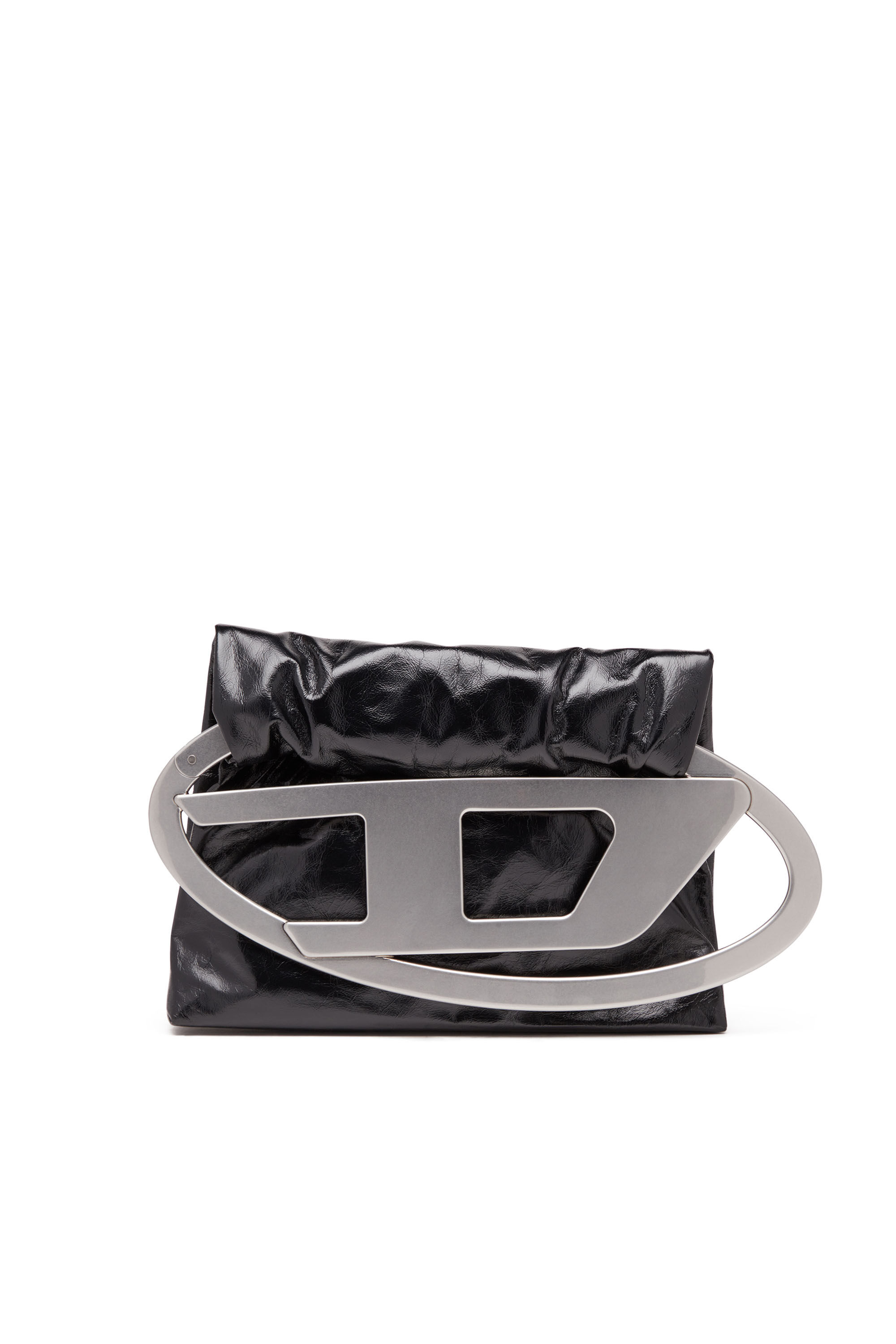 Diesel - BIG-D POUCH, Female's Big-D-Clutch bag in crinkled leather in ブラック - 2