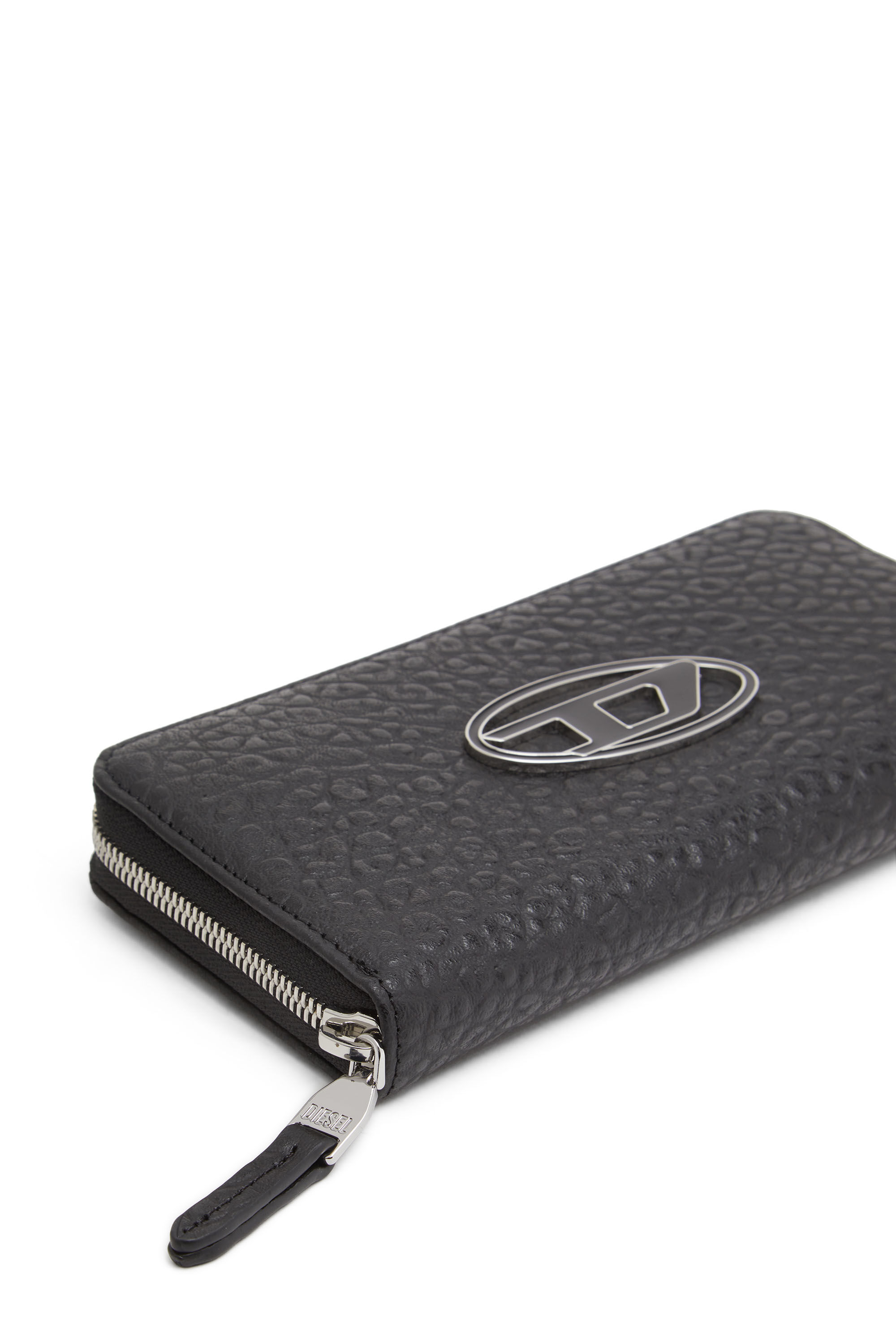 Diesel - GARNET, Male's メンズ カウレザー ラウンドジップ ロングウォレット in ブラック - 4