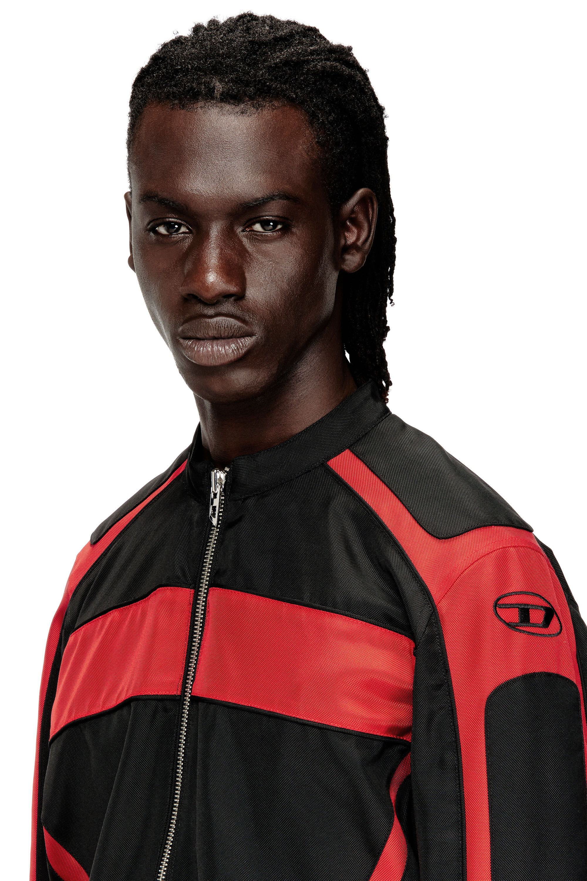 Diesel - J-ADAM-PDAI, Male's ジャケット in ブラック/レッド - 4