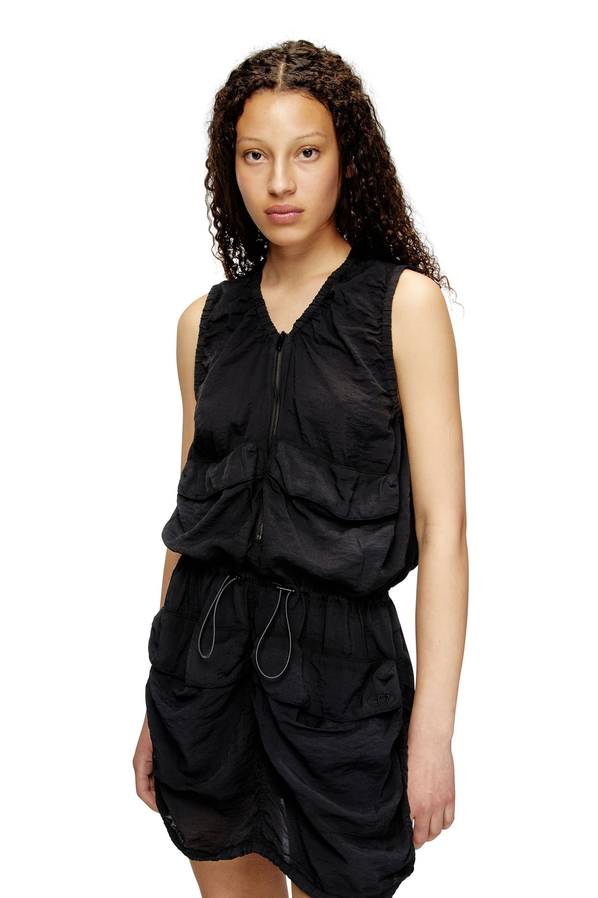 Diesel - D-RESDEN, Female's Cargo dress in treated viscose-nylon in ダークグレー - 5