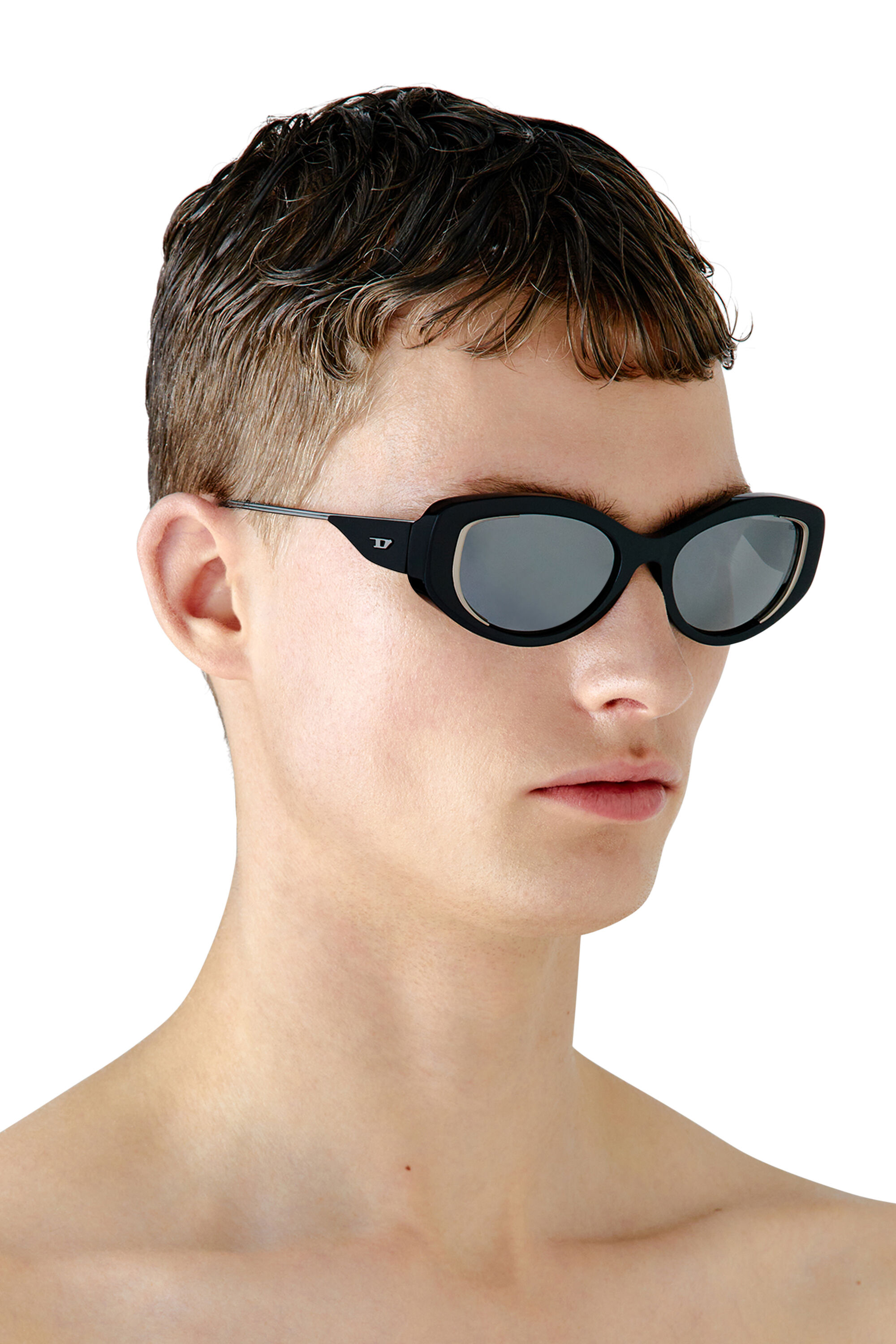 Diesel - 0DL2001 SIZE 54, Unisex's サングラス in ブラック/フラッシュミラー - 4