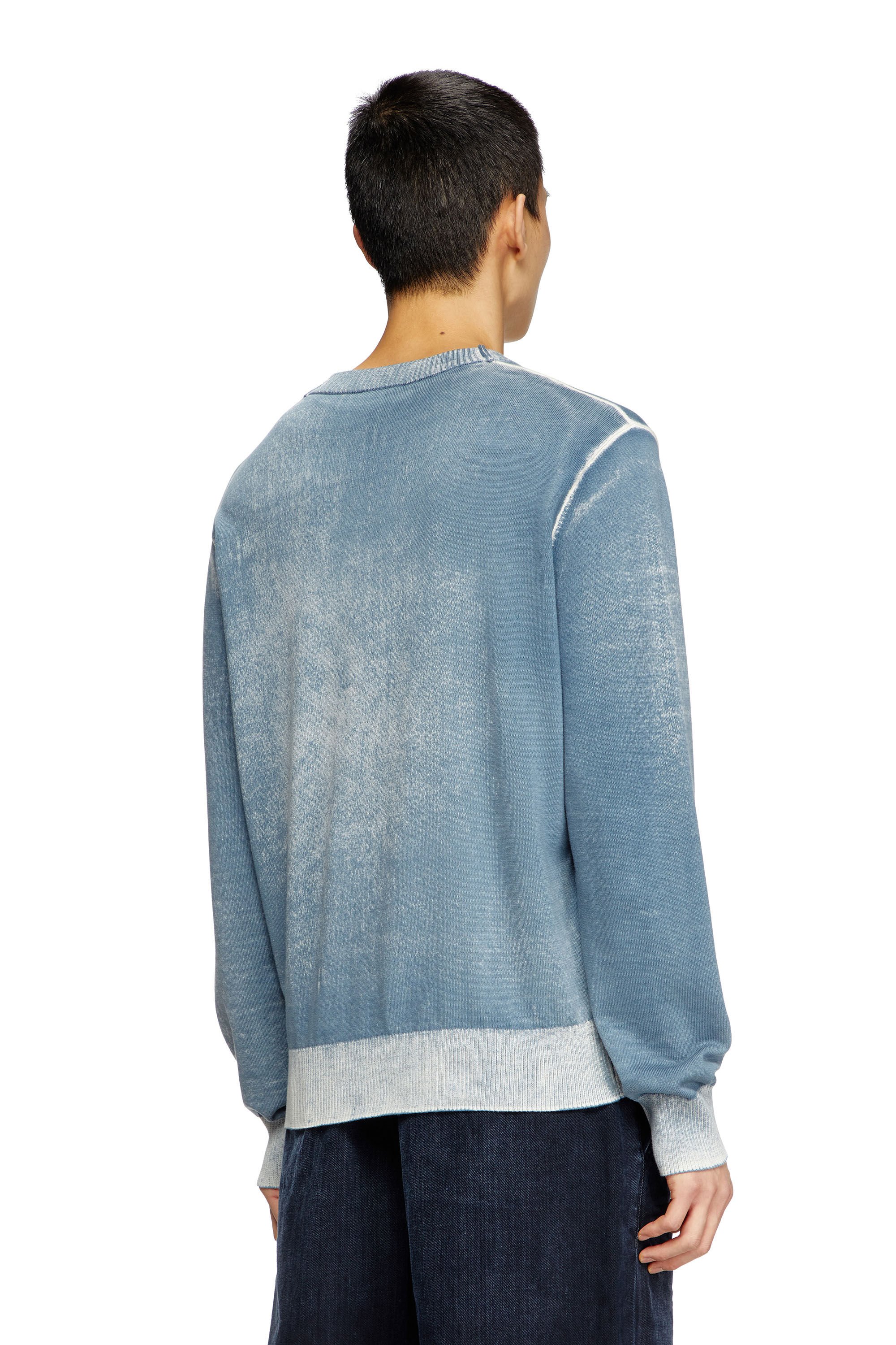 Diesel K-LARENCE-B コットンニット size:S ネイビー Men's Reverse-print cotton jumper | Blue | Diesel