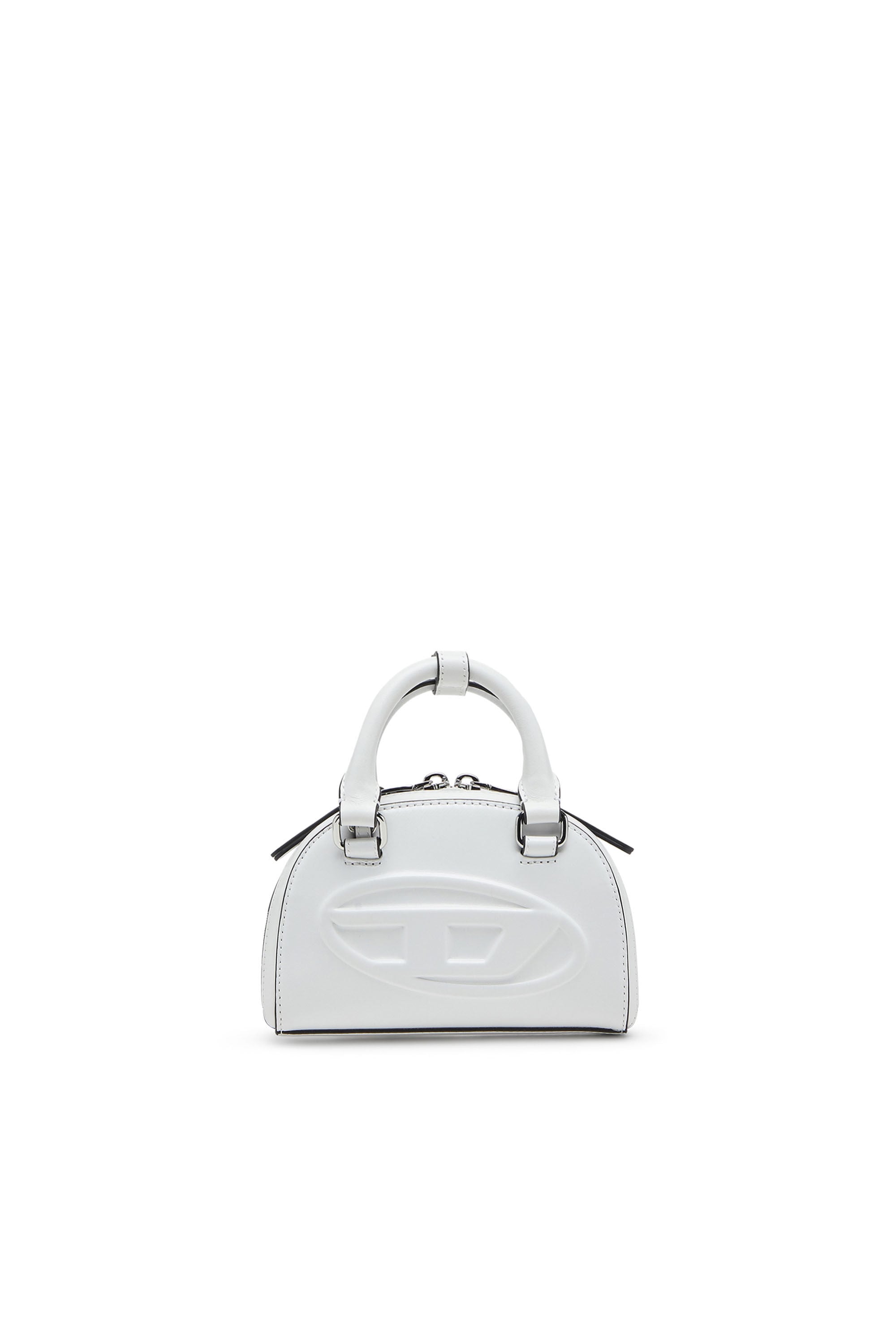 DIESEL 1DR レザークロスボディバッグ 2WAY ホワイト 1DR DOME CROSSBODY XS クロスボディバッグ XS｜ホワイト｜ウィメンズ