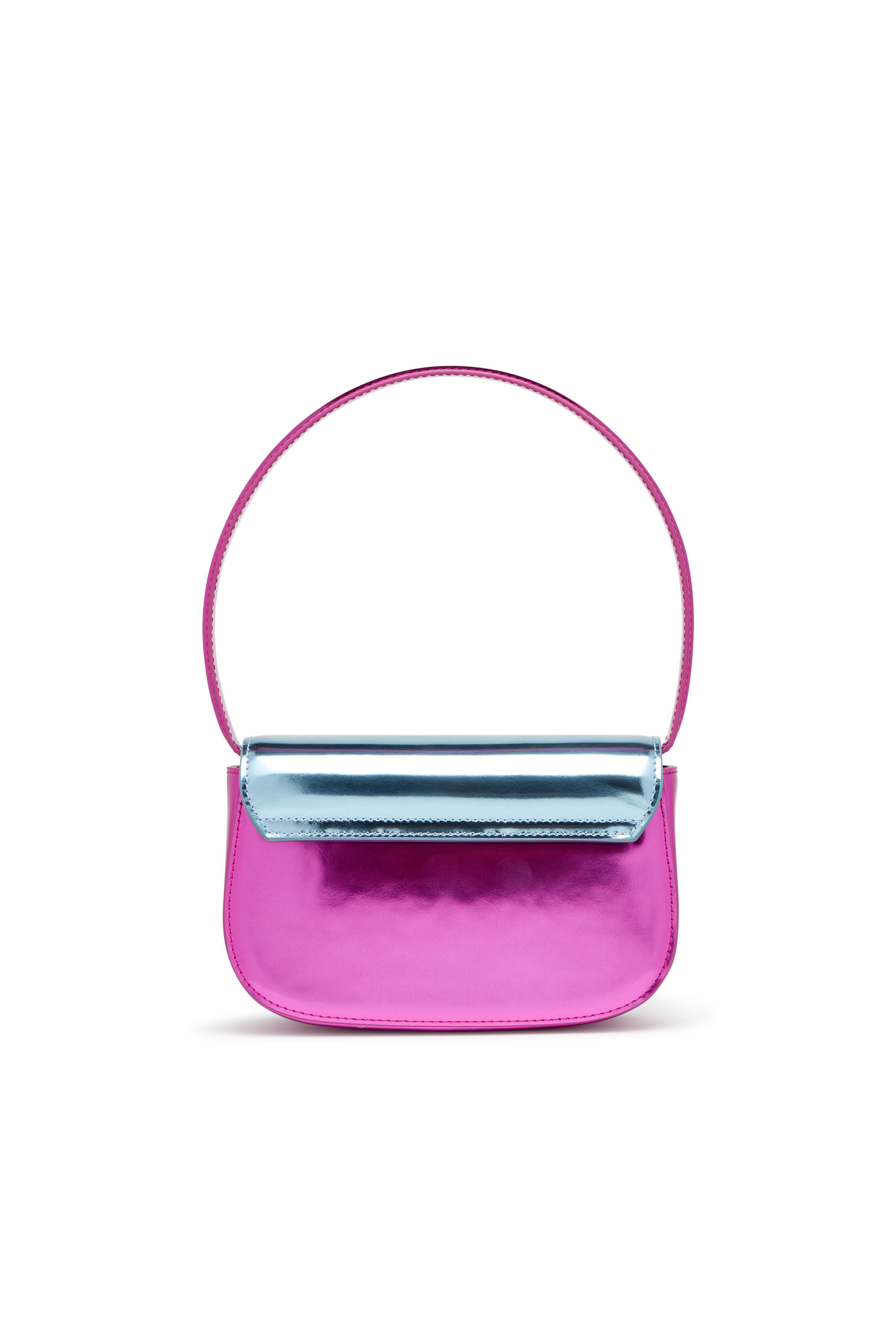 Diesel - 1DR, Female's 1DR-Iconic shoulder bag in mirror leather in ブルー/レッド - 3
