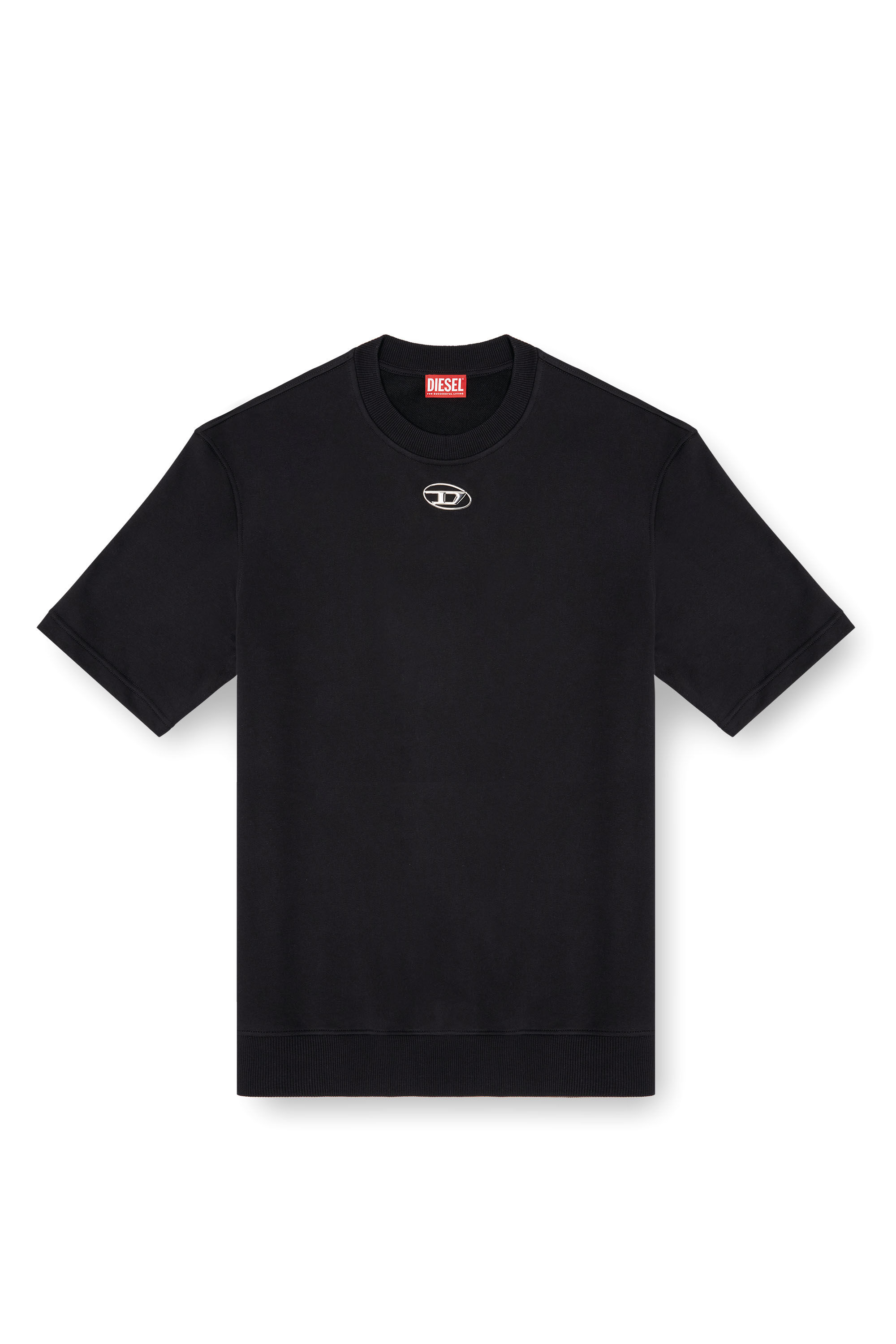 Diesel - S-COOLING-L1, Male's Half-sleeve sweatshirt with metallic logo in ブラック - 2