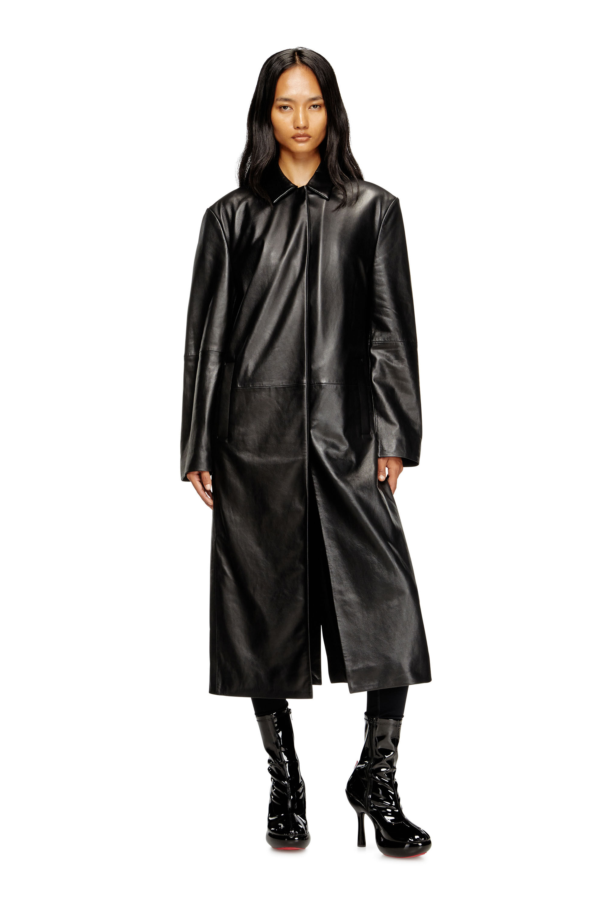 Diesel - L-ANCELOT, Female's レザーコート in ブラック - 1