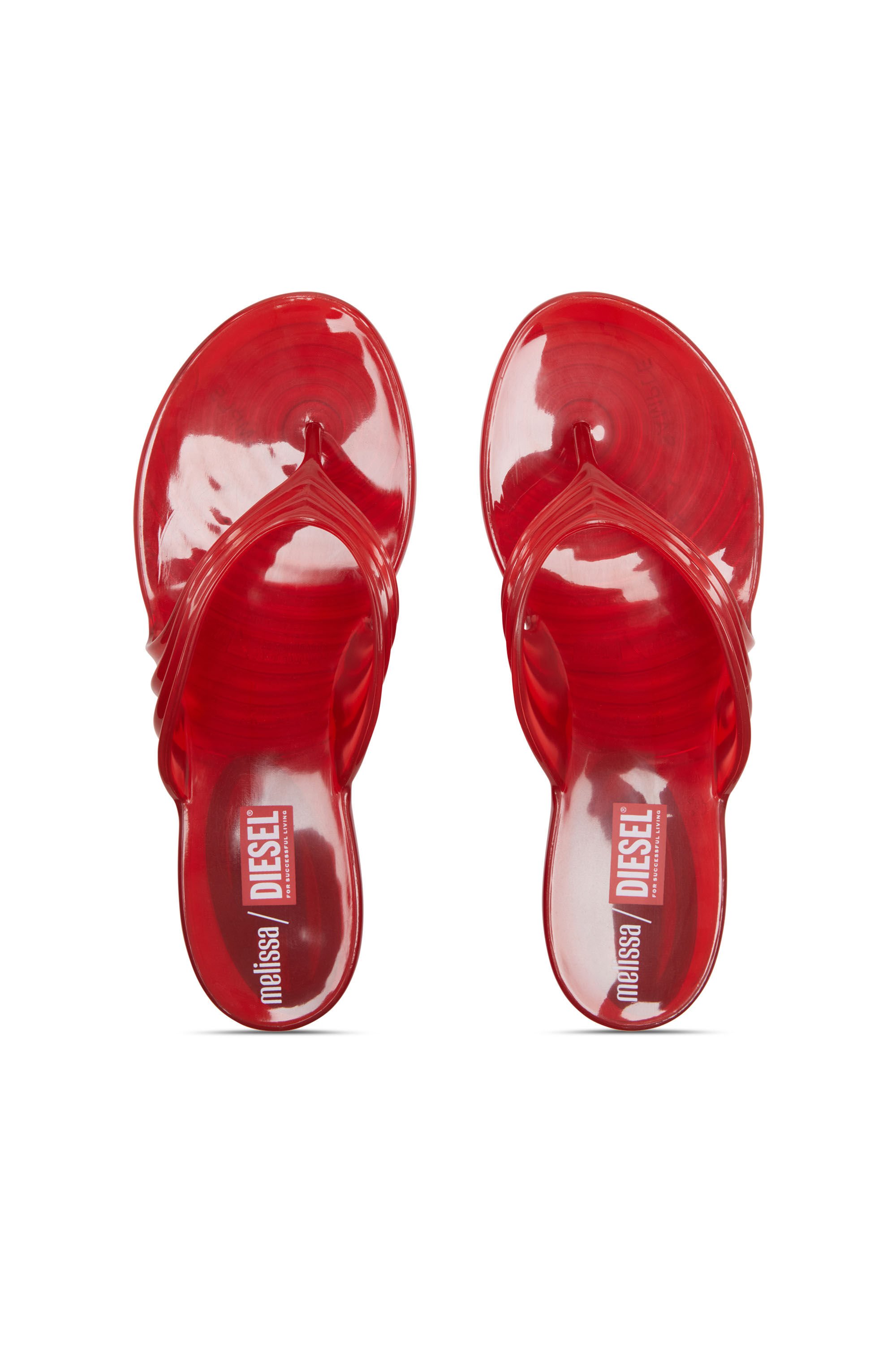 Diesel - MELISSA QUANTUM THONG, Female's Sculptural flip-flops in Melflex® in レッド - 6