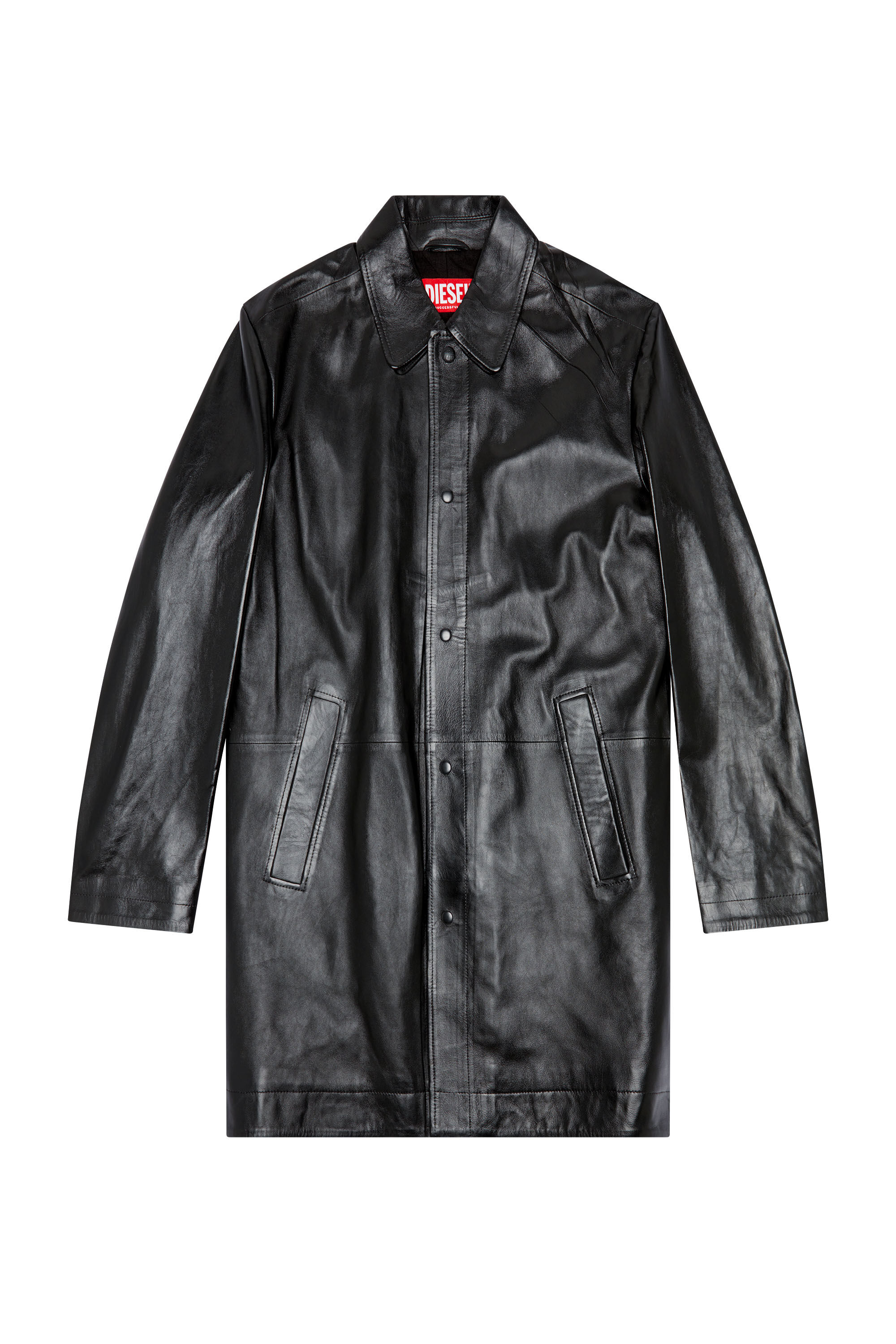 L-CORDIER Coated leather coat｜ブラック｜メンズ｜DIESEL