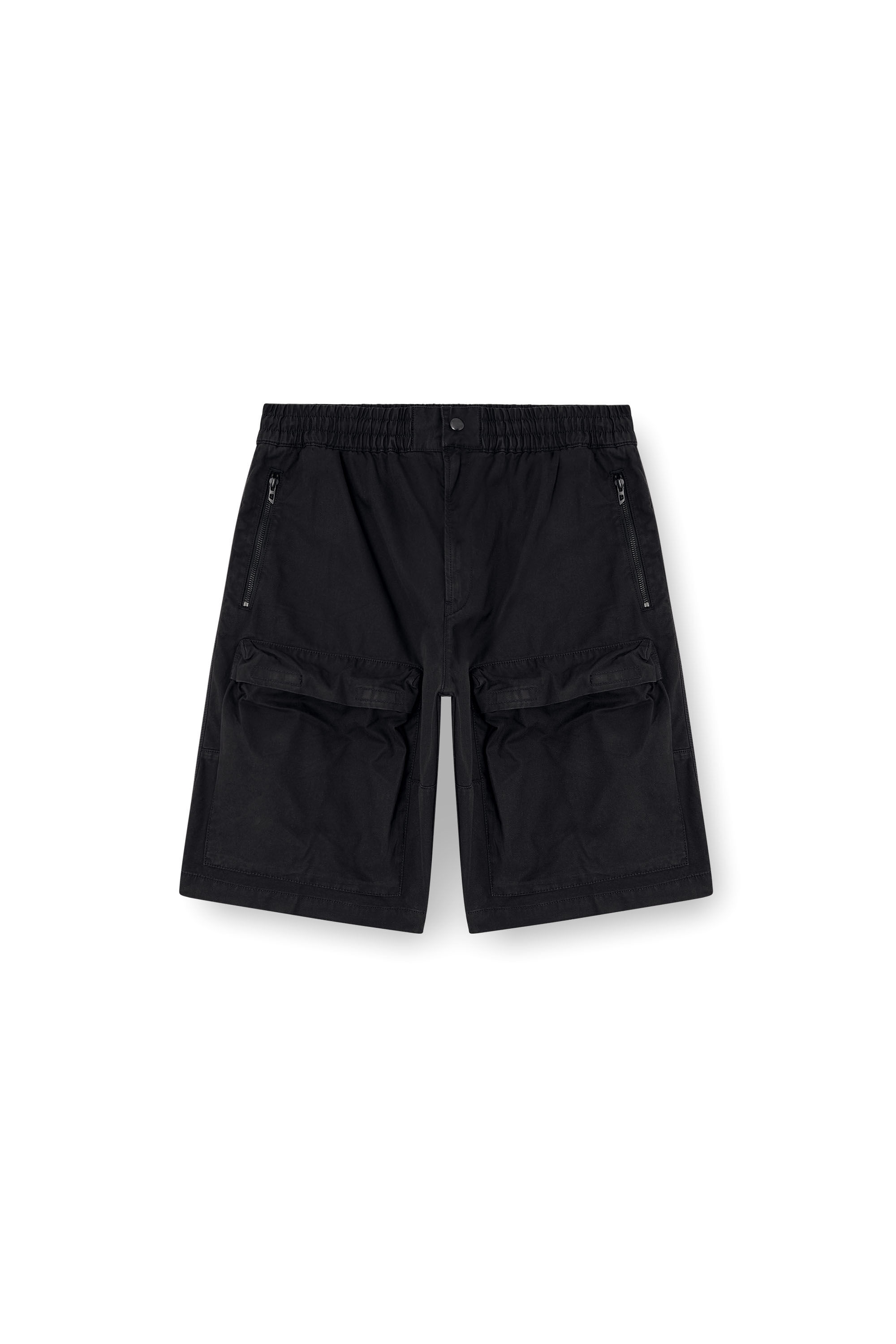 Diesel - P-BEECK-SHORT, Male's Cargo shorts in cotton twill in ブラック - 2