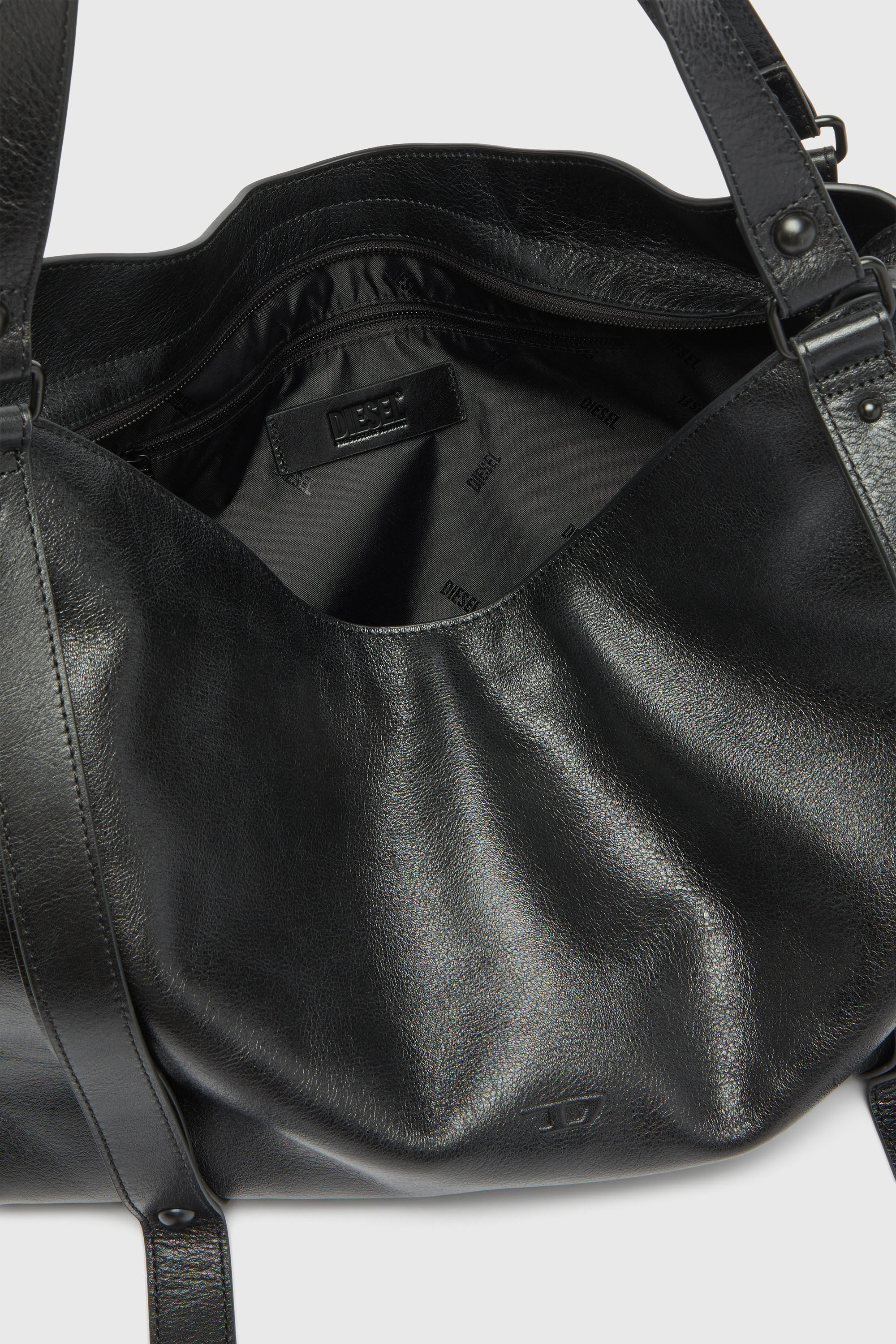 Diesel - D-ONE TOPHANDLE L, Unisex's D-One-Large top-handle bag in leather in ブラック - 5