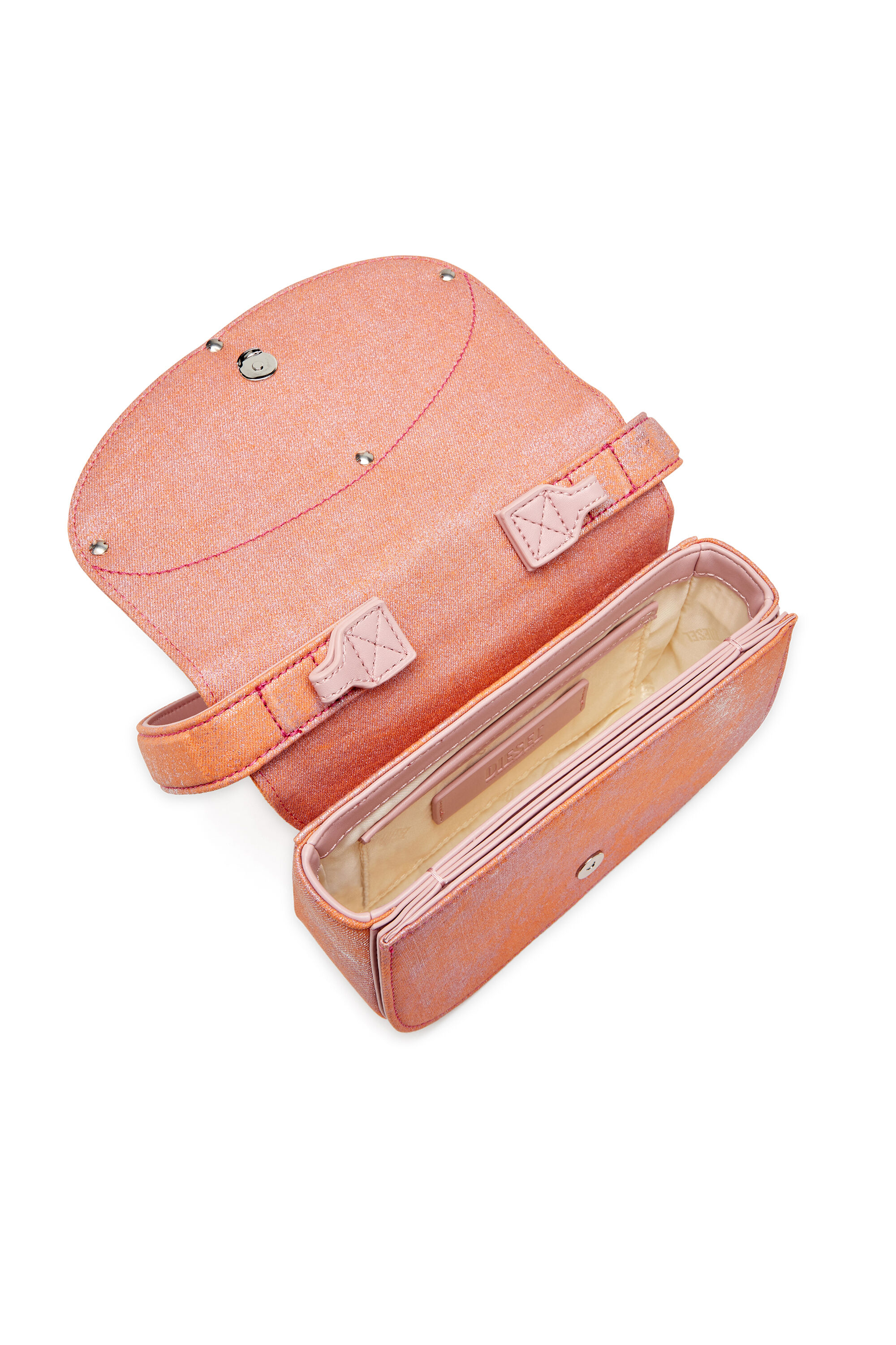 Diesel - 1DR, Female's 1DR-Iconic shoulder bag in pop colour denim in ピンク / ホワイト - 5