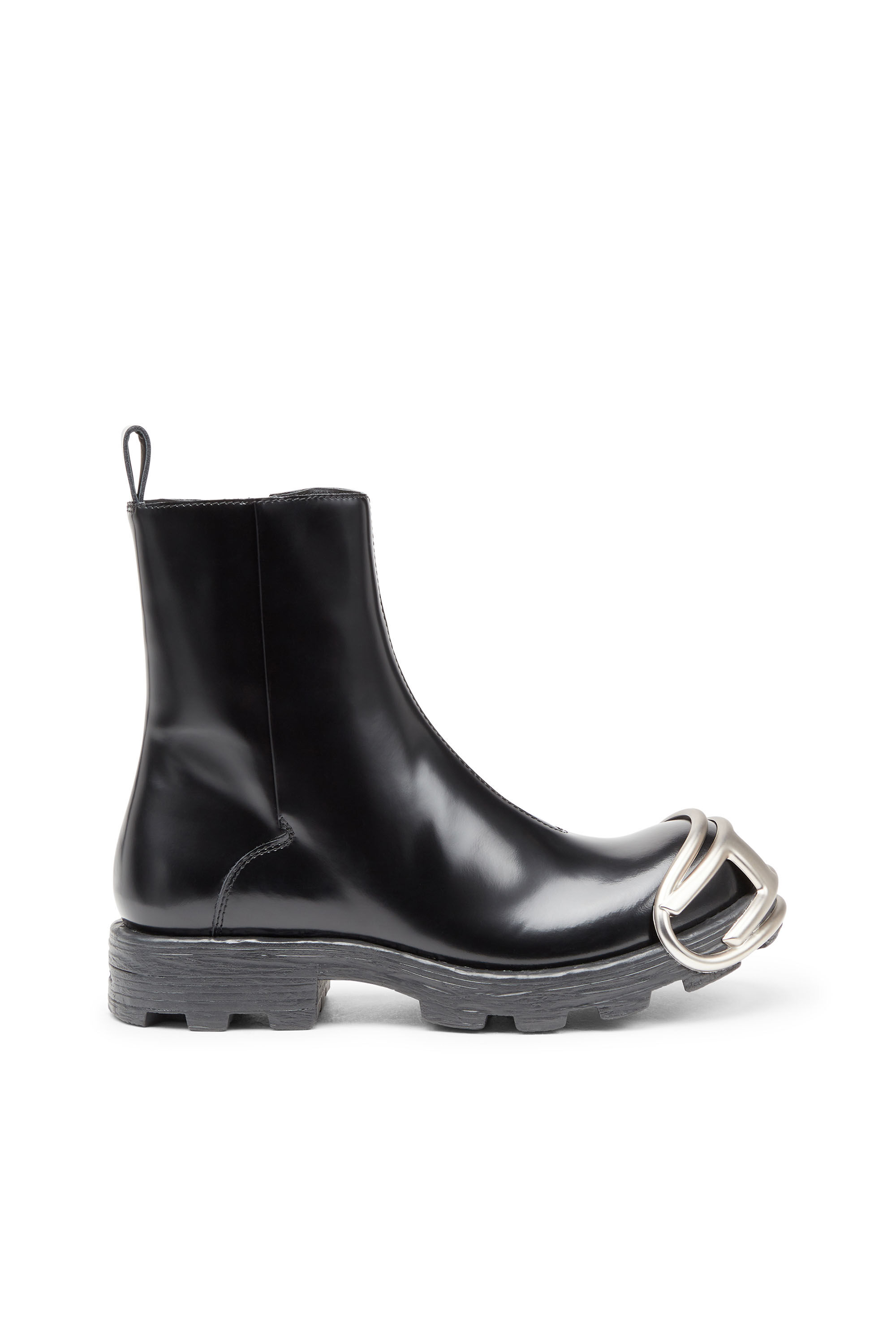 Diesel - D-HAMMER BT ZIP D, Male's D-Hammer-Leather Chelsea boots with Oval D toe caps in ブラック - 2