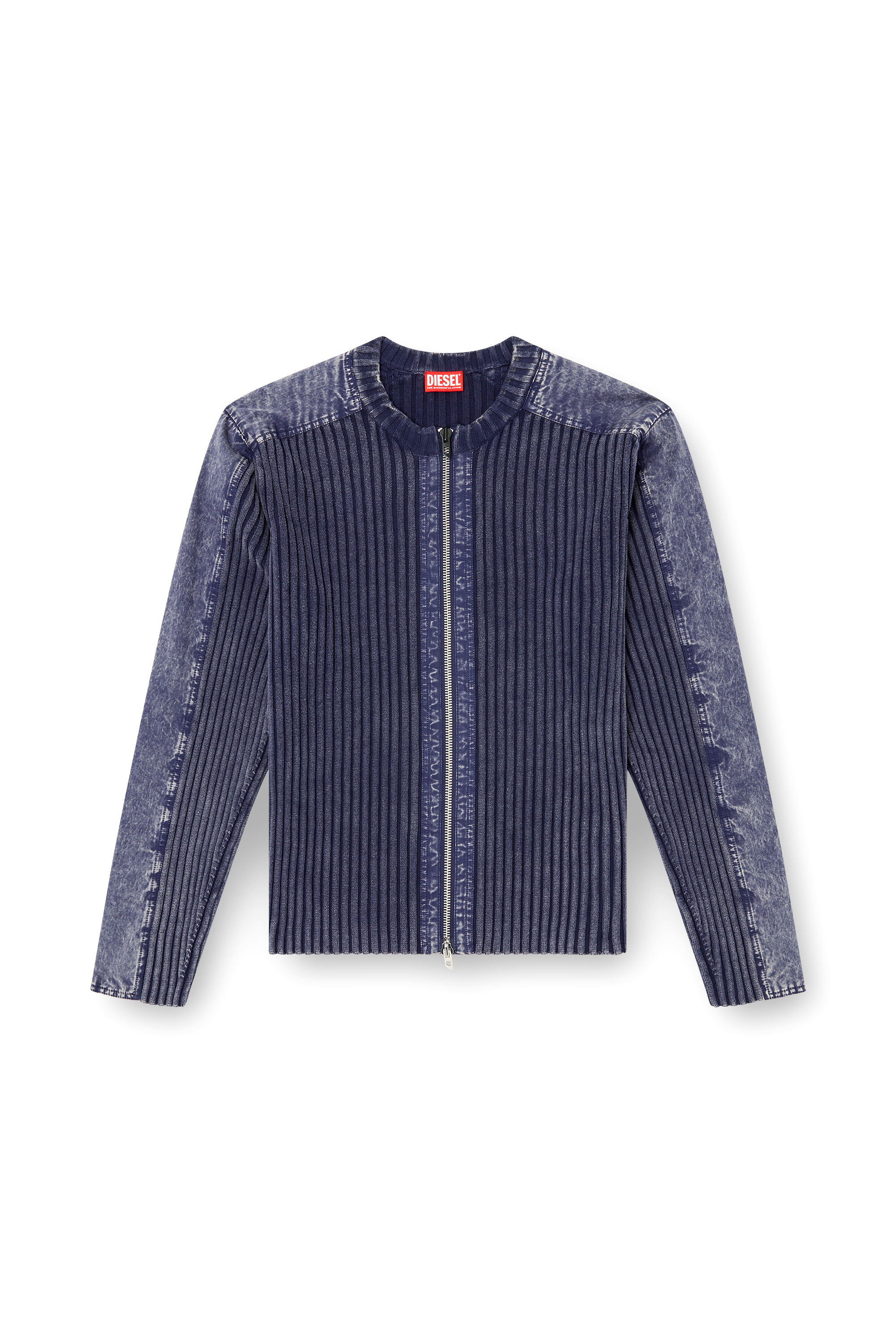 Diesel - K-MATTY, Male's Zip-up cardigan with contrast panels in ブルー - 2
