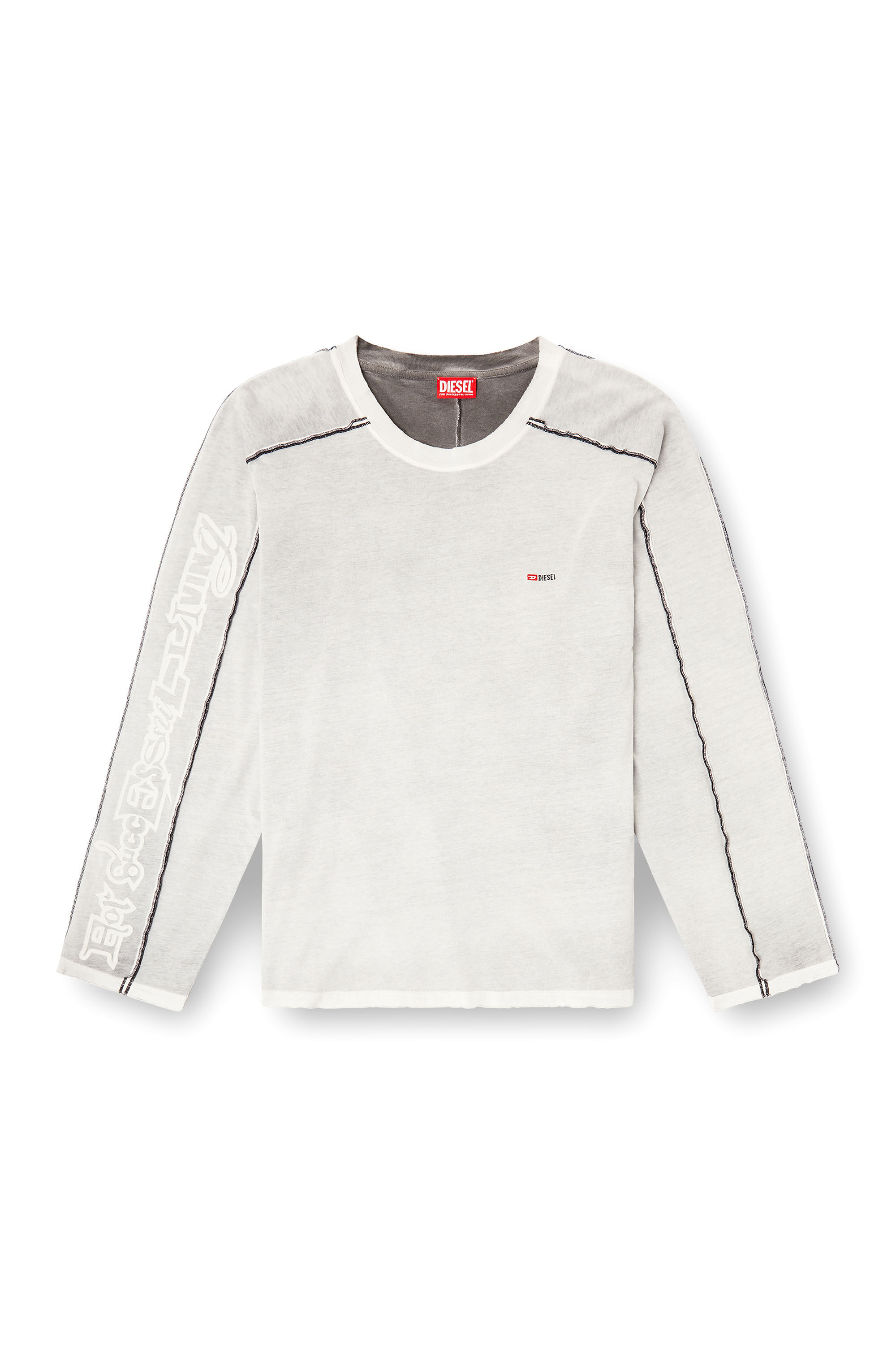 T-RIVEN-LS 長袖Tシャツ｜ホワイト｜メンズ｜DIESEL