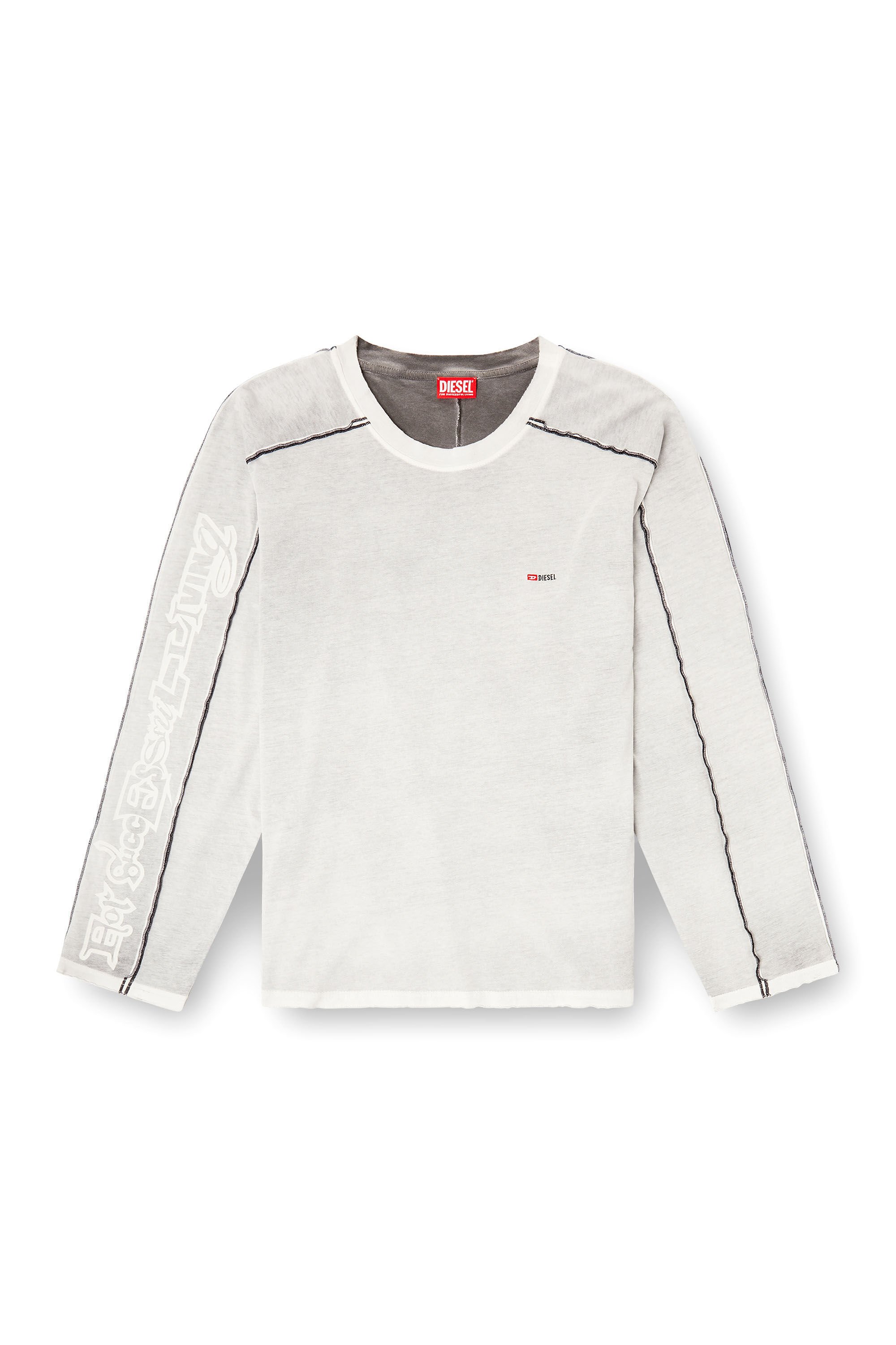 Diesel - T-RIVEN-LS, Male's 長袖Tシャツ in ホワイト - 2