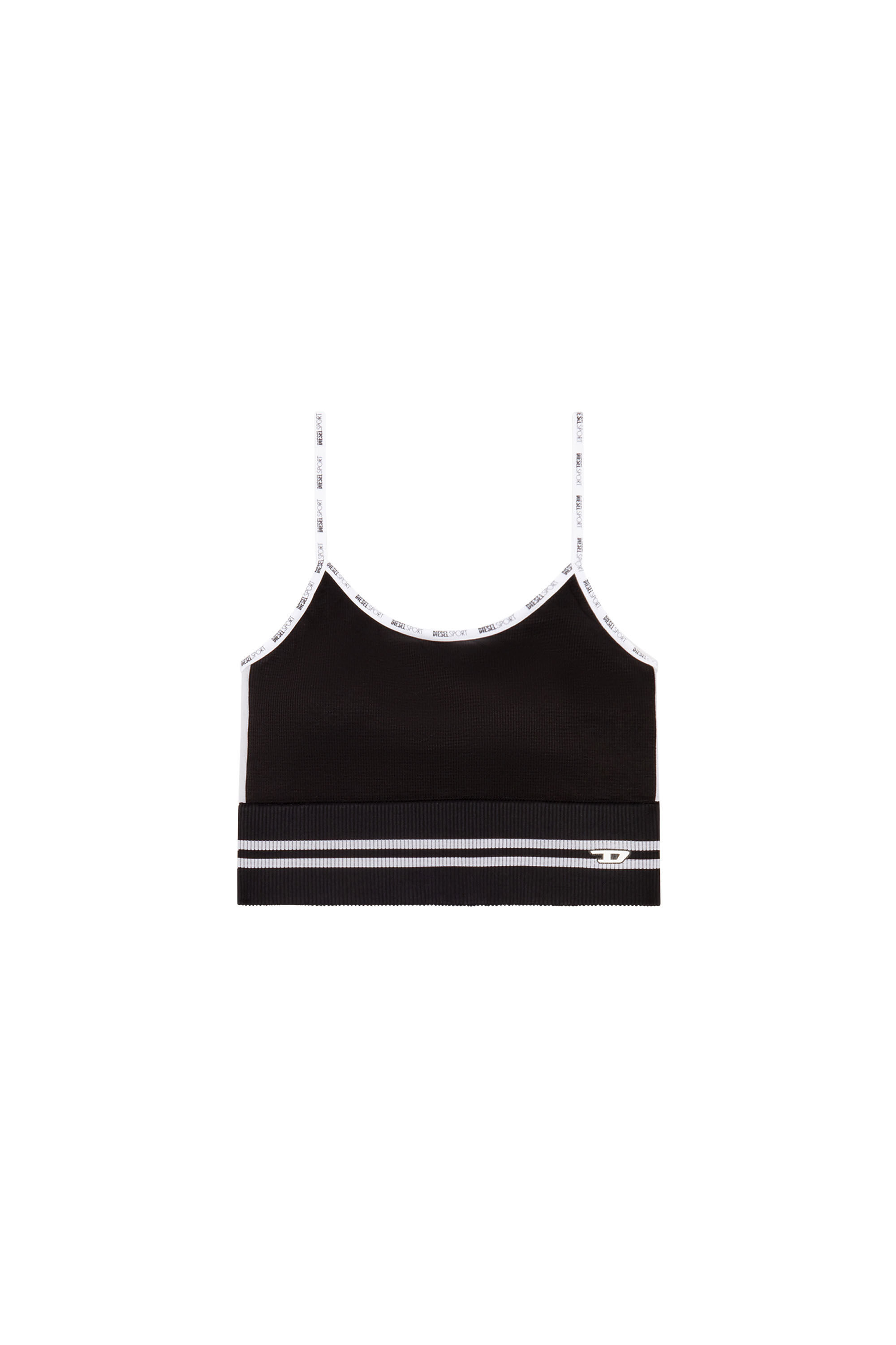 Diesel - AWB-FANNY-WT27, Female's スポーツブラ リブニット in ブラック - 2