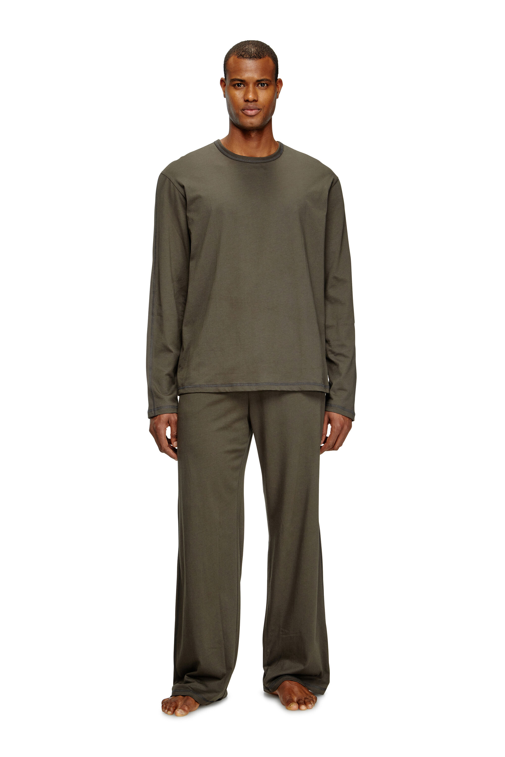 Diesel - SET-ADRIAN-UTLT, Male's Pajamas in cotton jersey in ブラウン - 1