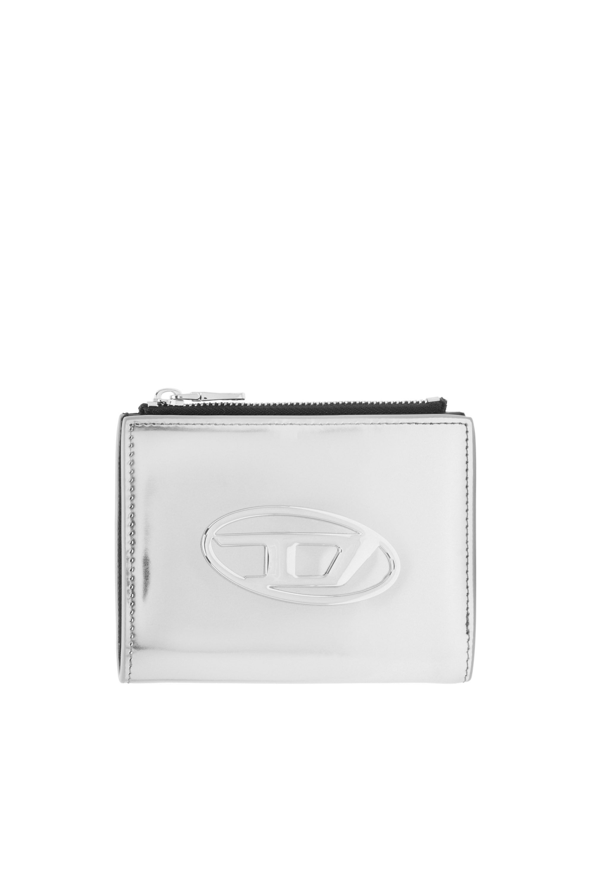 Diesel - BI-FOLD ZIP, Female's カウレザー二つ折りウォレット in シルバー - 1