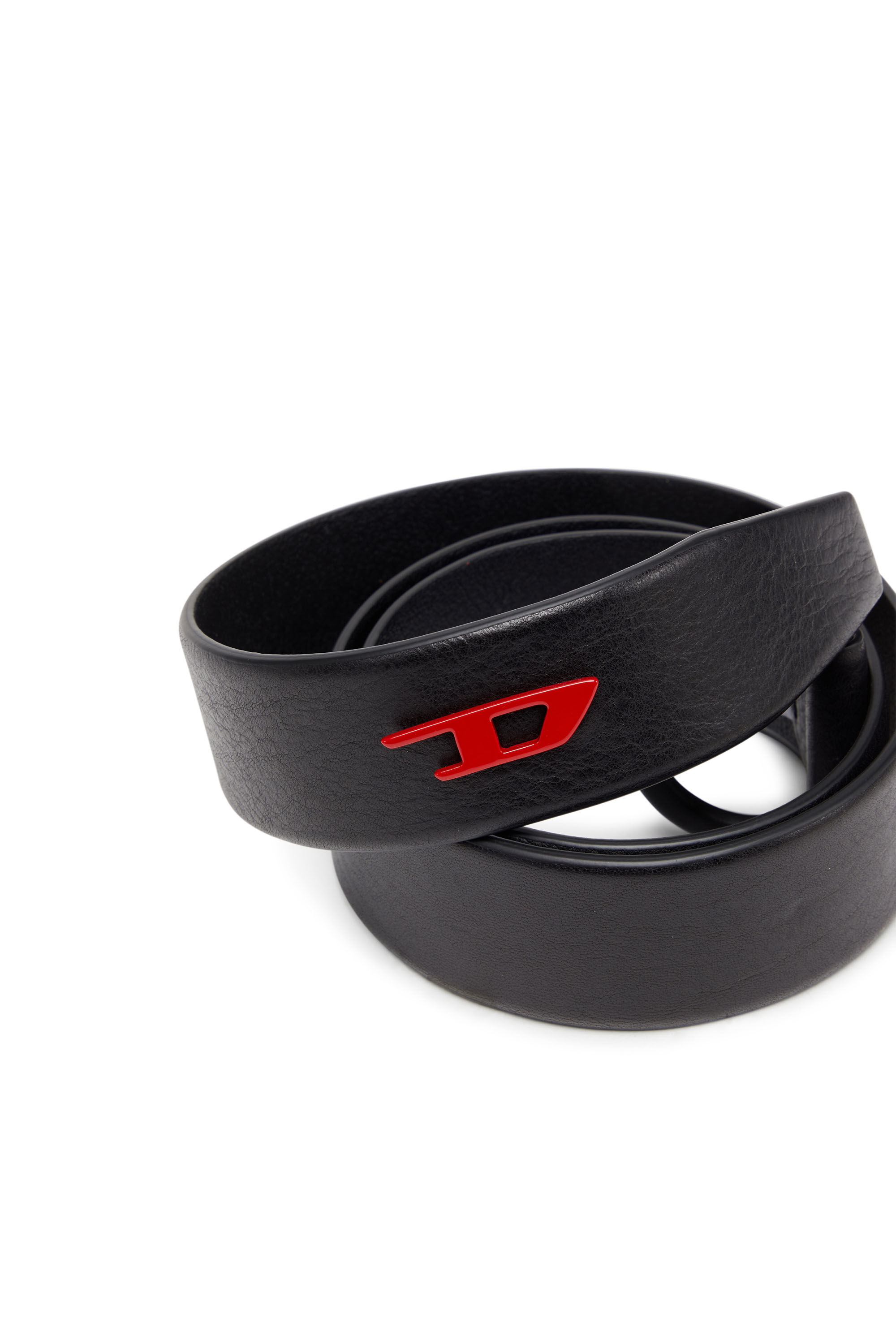 B-D STUD 40 D-ring belt in leather｜ブラック｜メンズ｜DIESEL