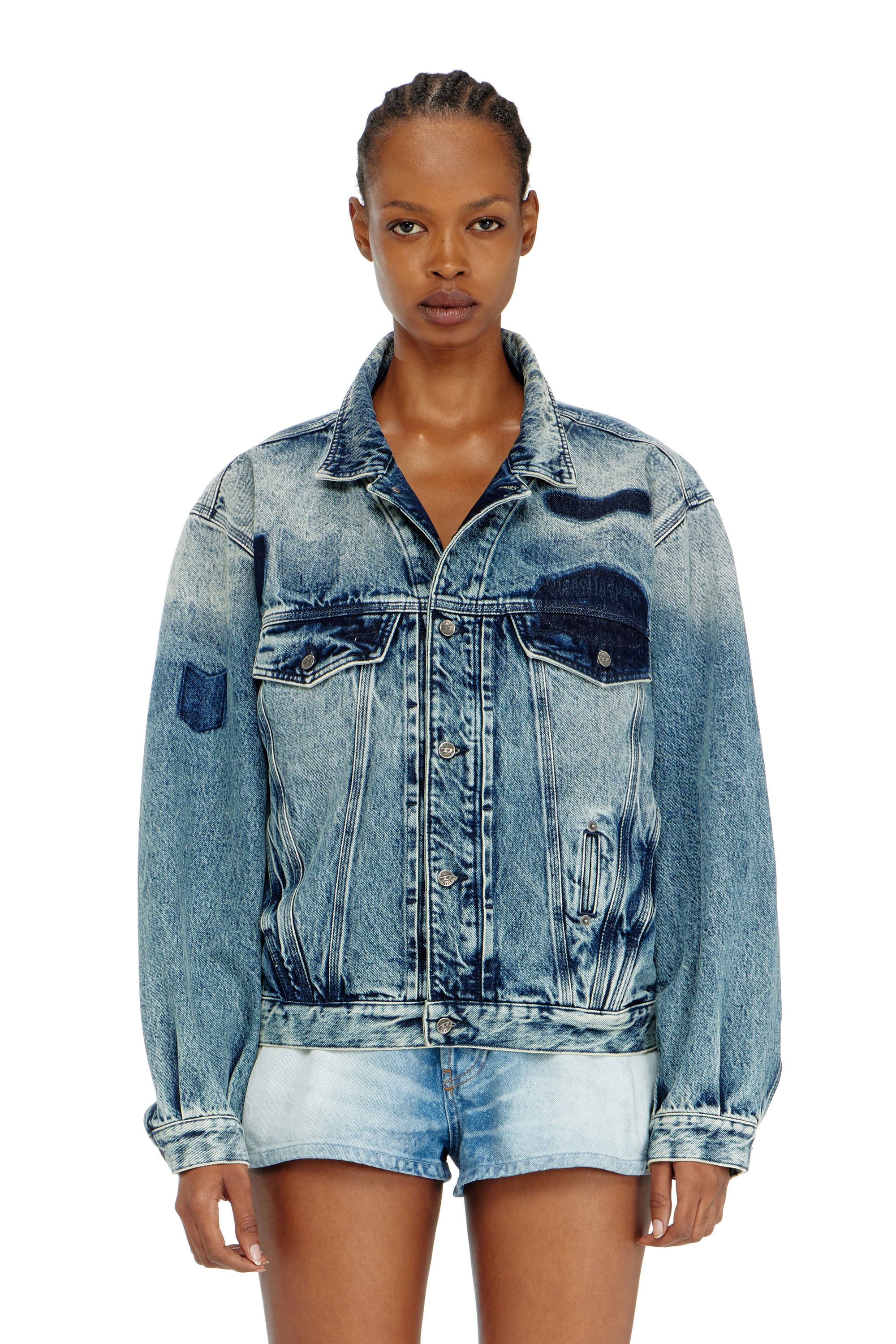 Diesel - D-DENVER-S2, Unisex's デニムジャケット in ミディアムブルー - 6